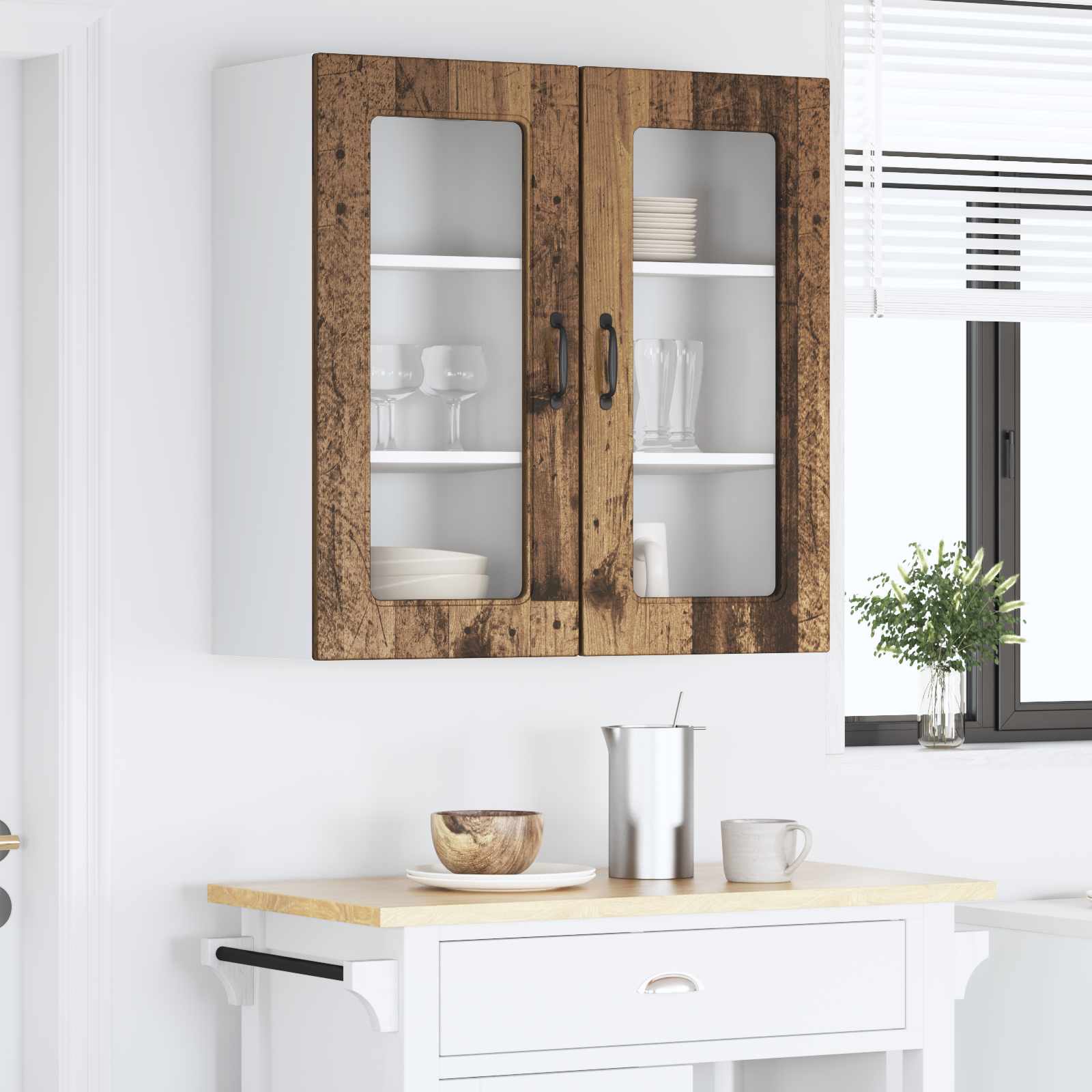 vidaXL Front do zmywarki Kalmar 2 pcs Stare drewno 40 x 31 x 80 cm