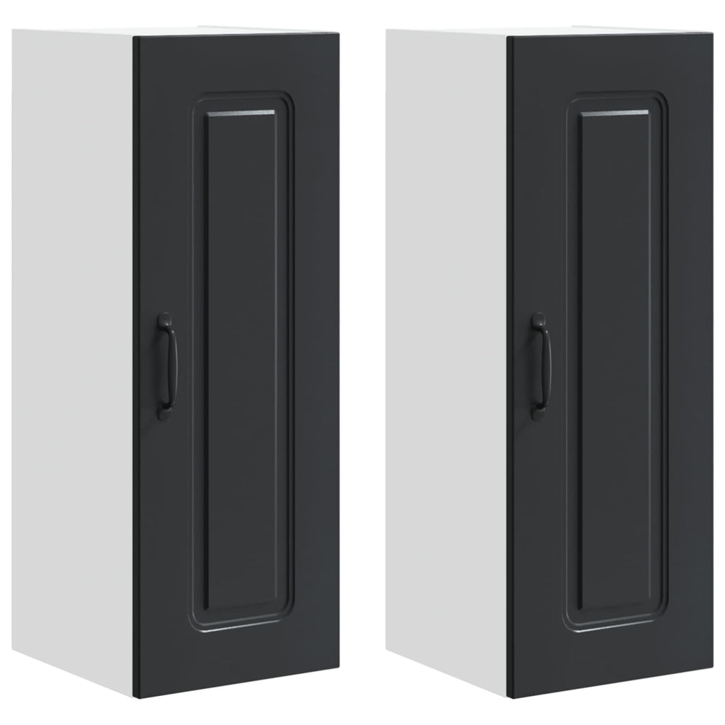 vidaXL Front do zmywarki Kalmar 2 pcs Czarny 30 x 31 x 80 cm