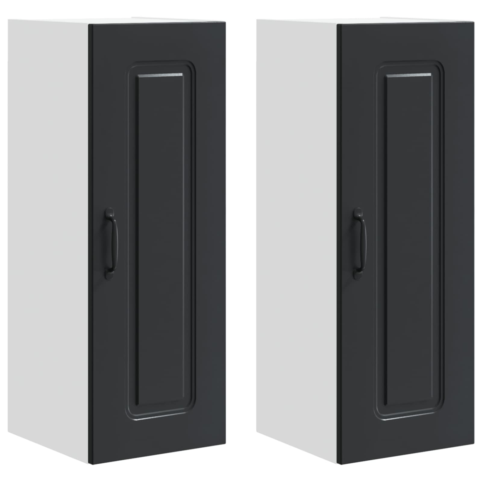 vidaXL Front do zmywarki Kalmar 2 pcs Czarny 30 x 31 x 80 cm