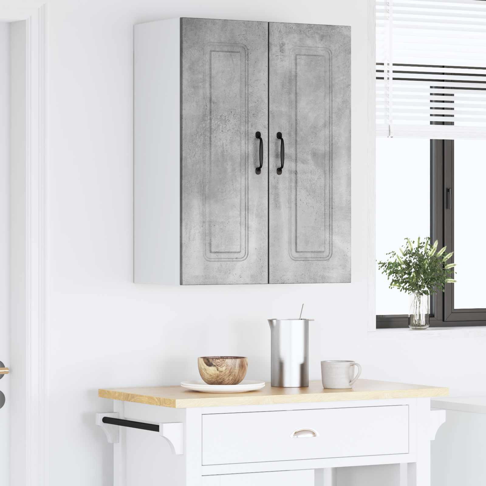 vidaXL Front do zmywarki Kalmar 2 pcs Betonowy szary 30 x 31 x 80 cm