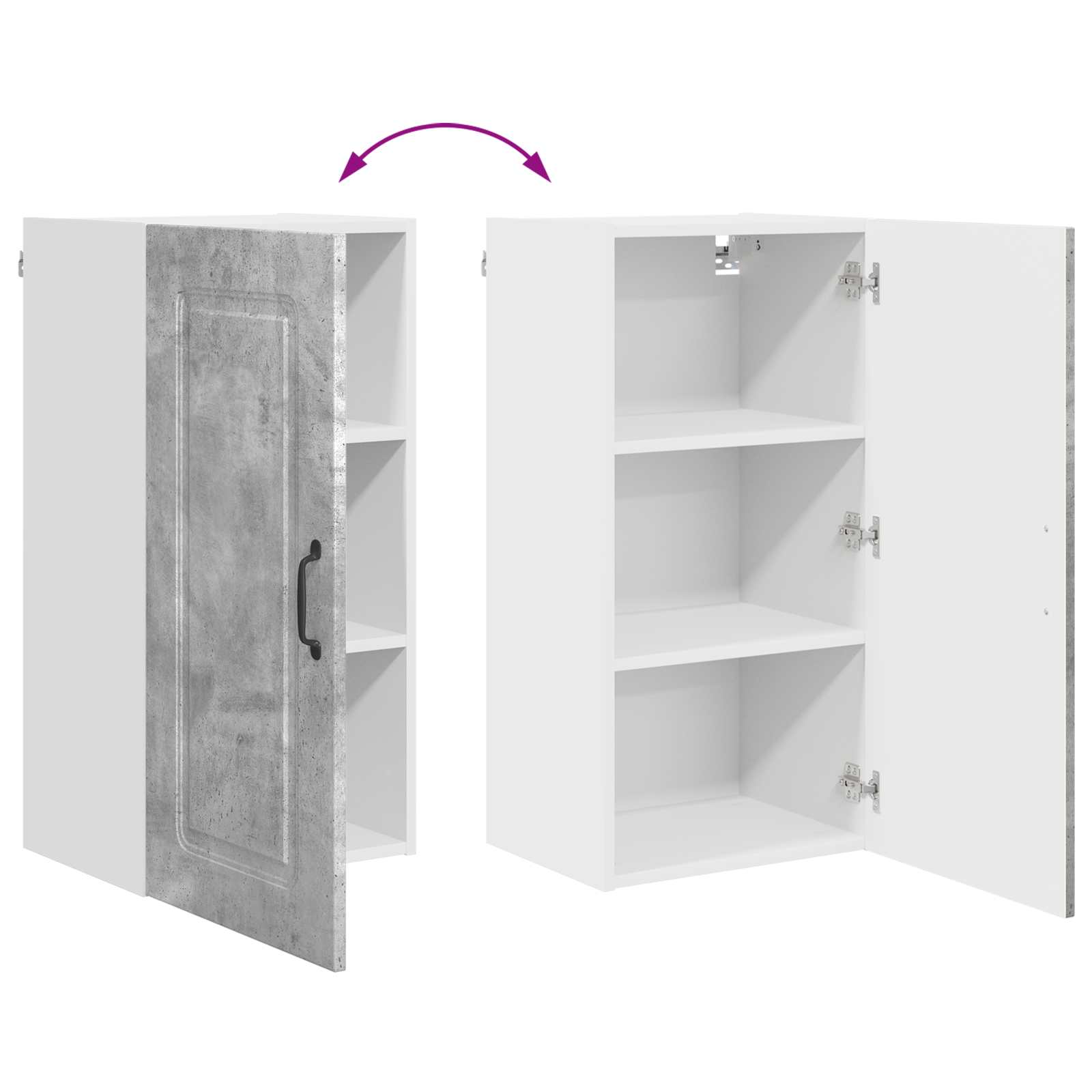 vidaXL Front do zmywarki Kalmar Betonowy szary 40 x 31 x 80 cm
