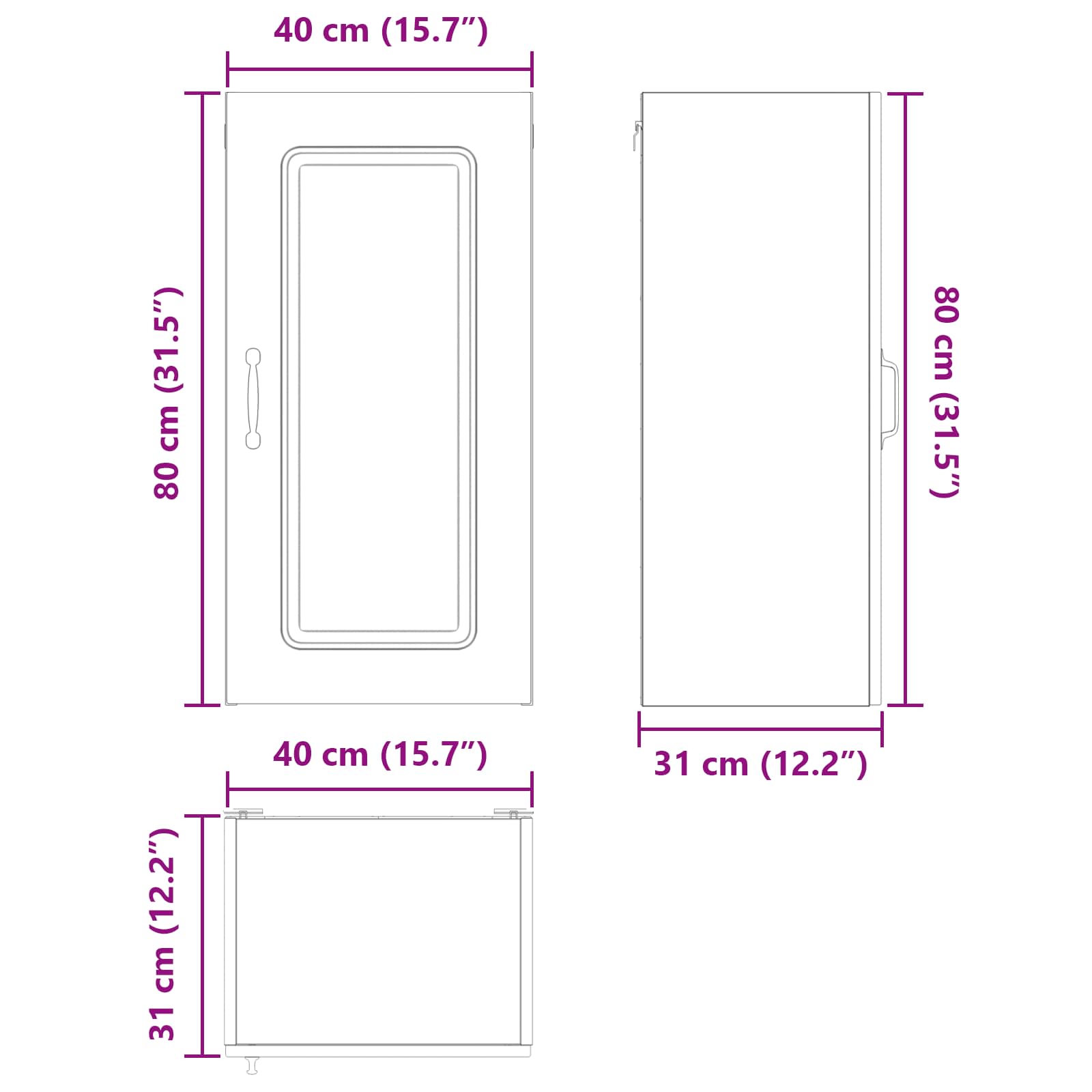 vidaXL Front do zmywarki Kalmar Stare drewno 40 x 31 x 80 cm