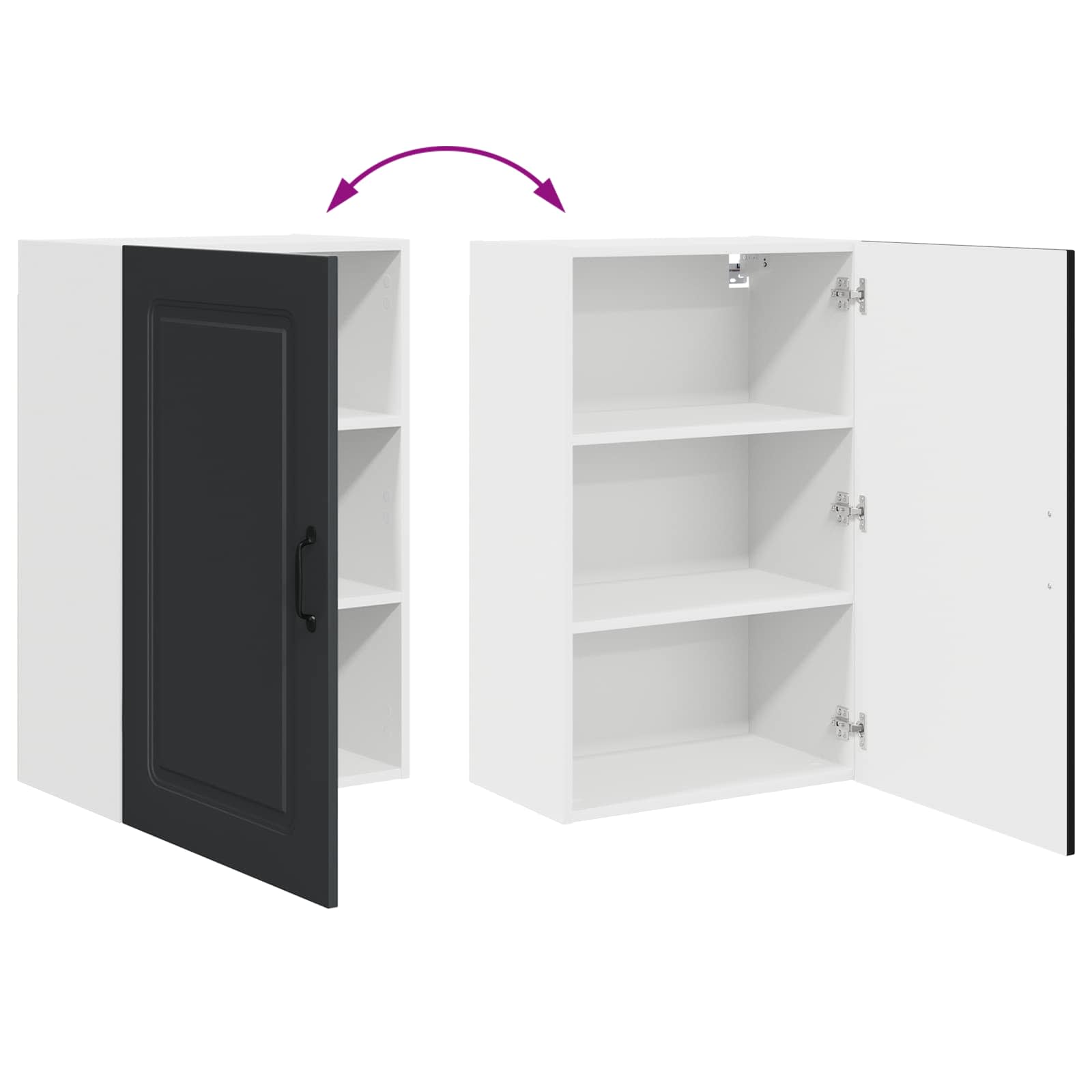 vidaXL Front do zmywarki Kalmar Czarny 50 x 31 x 80 cm