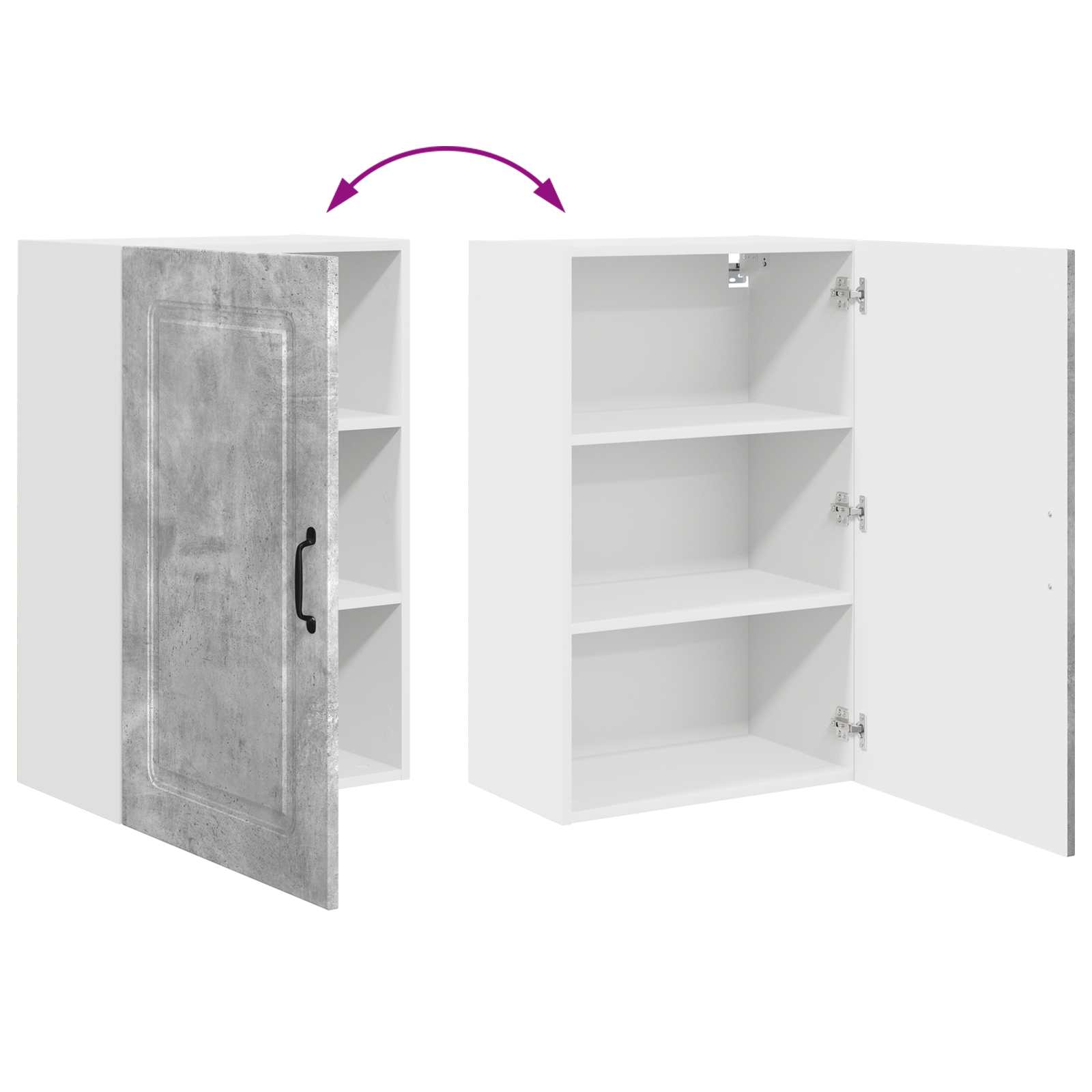vidaXL Front do zmywarki Kalmar Betonowy szary 50 x 31 x 80 cm