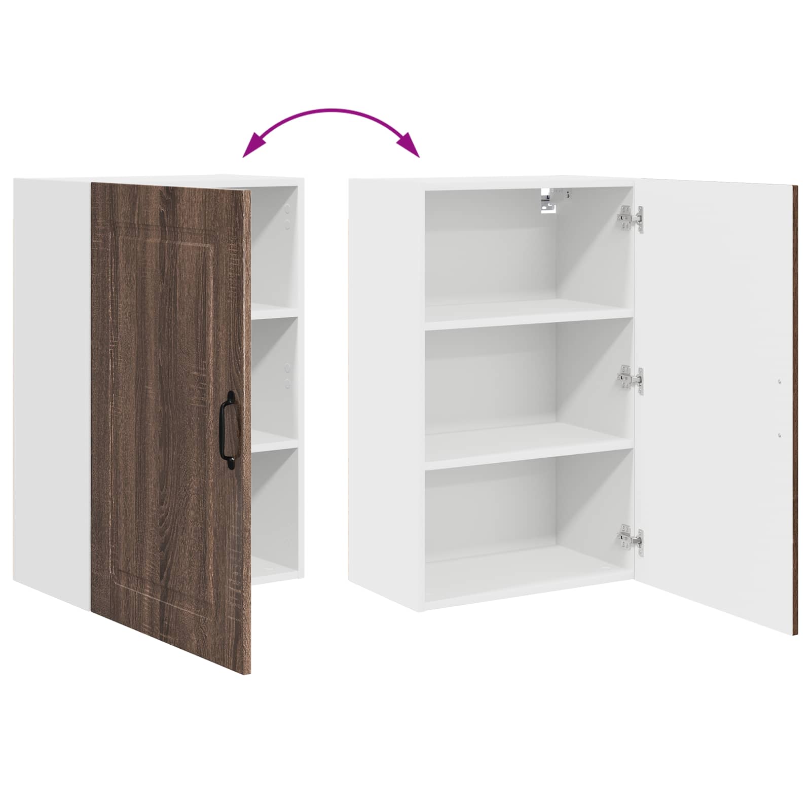 vidaXL Front do zmywarki Kalmar Brązowy dąb 50 x 31 x 80 cm