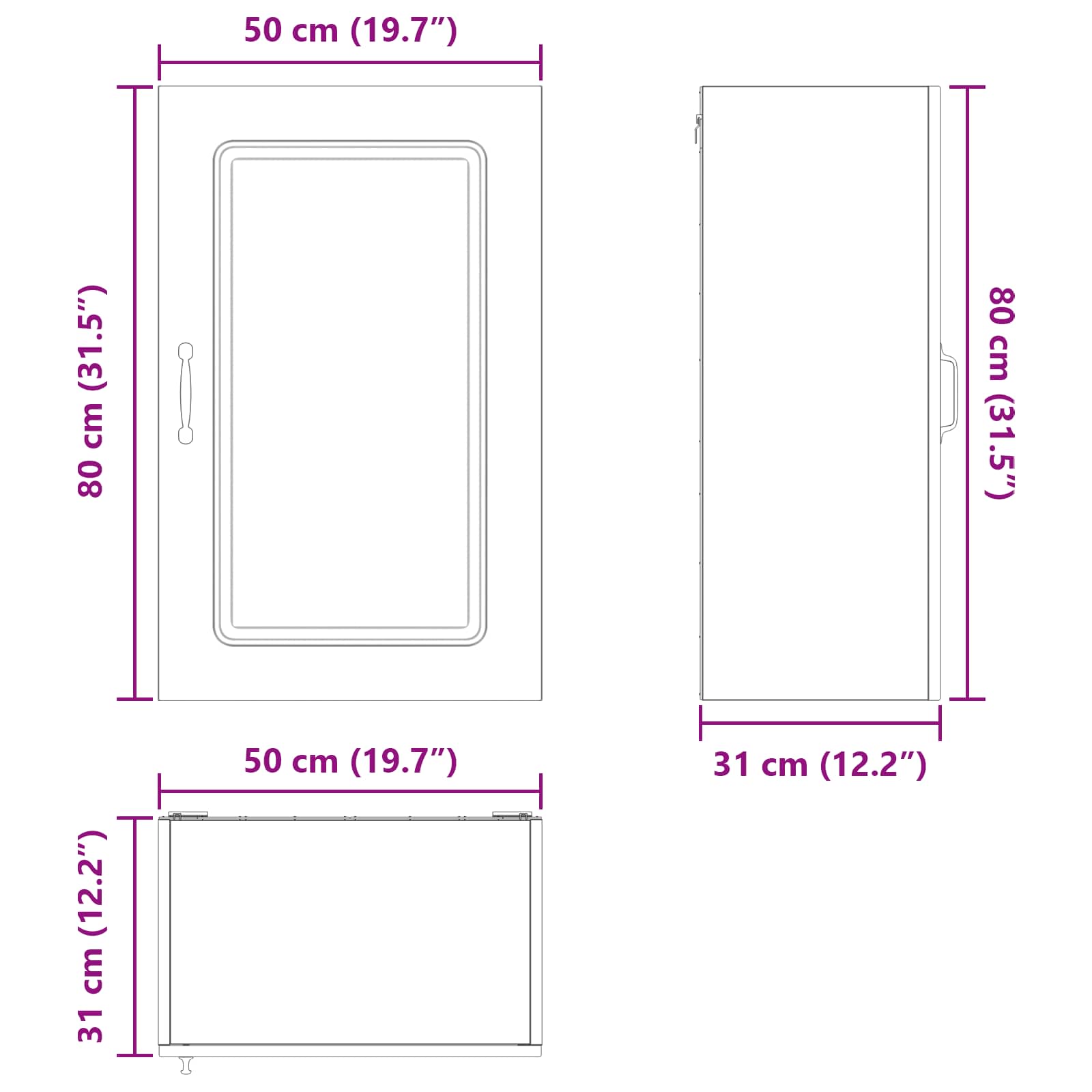 vidaXL Front do zmywarki Kalmar Stare drewno 50 x 31 x 80 cm