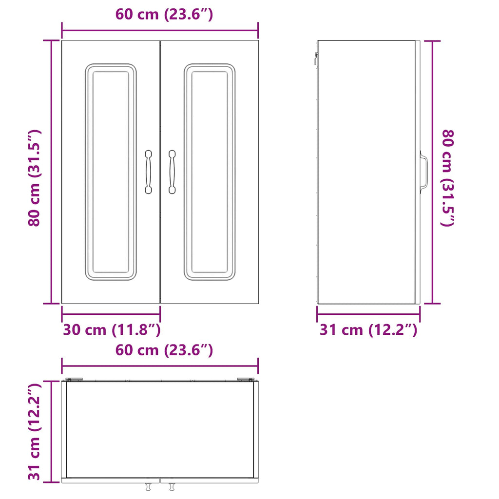vidaXL Front do zmywarki Kalmar Stare drewno 60 x 31 x 80 cm