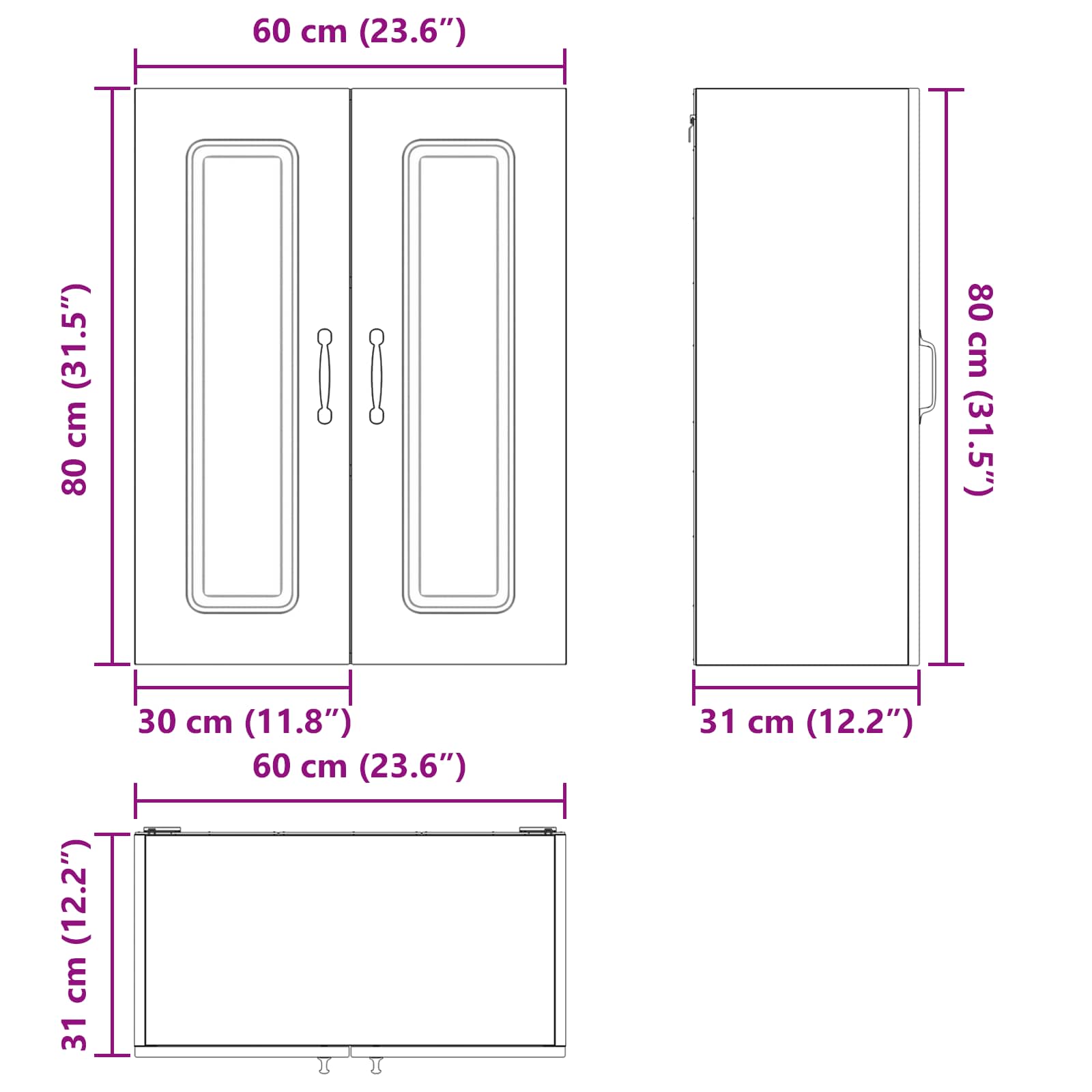 vidaXL Front do zmywarki Kalmar Stare drewno 60 x 31 x 80 cm
