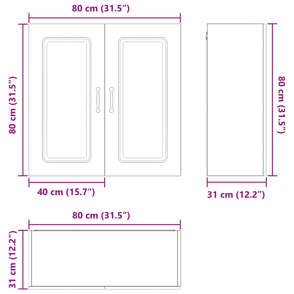 vidaXL Front do zmywarki Kalmar Dąb rzemieślniczy 80 x 31 x 80 cm