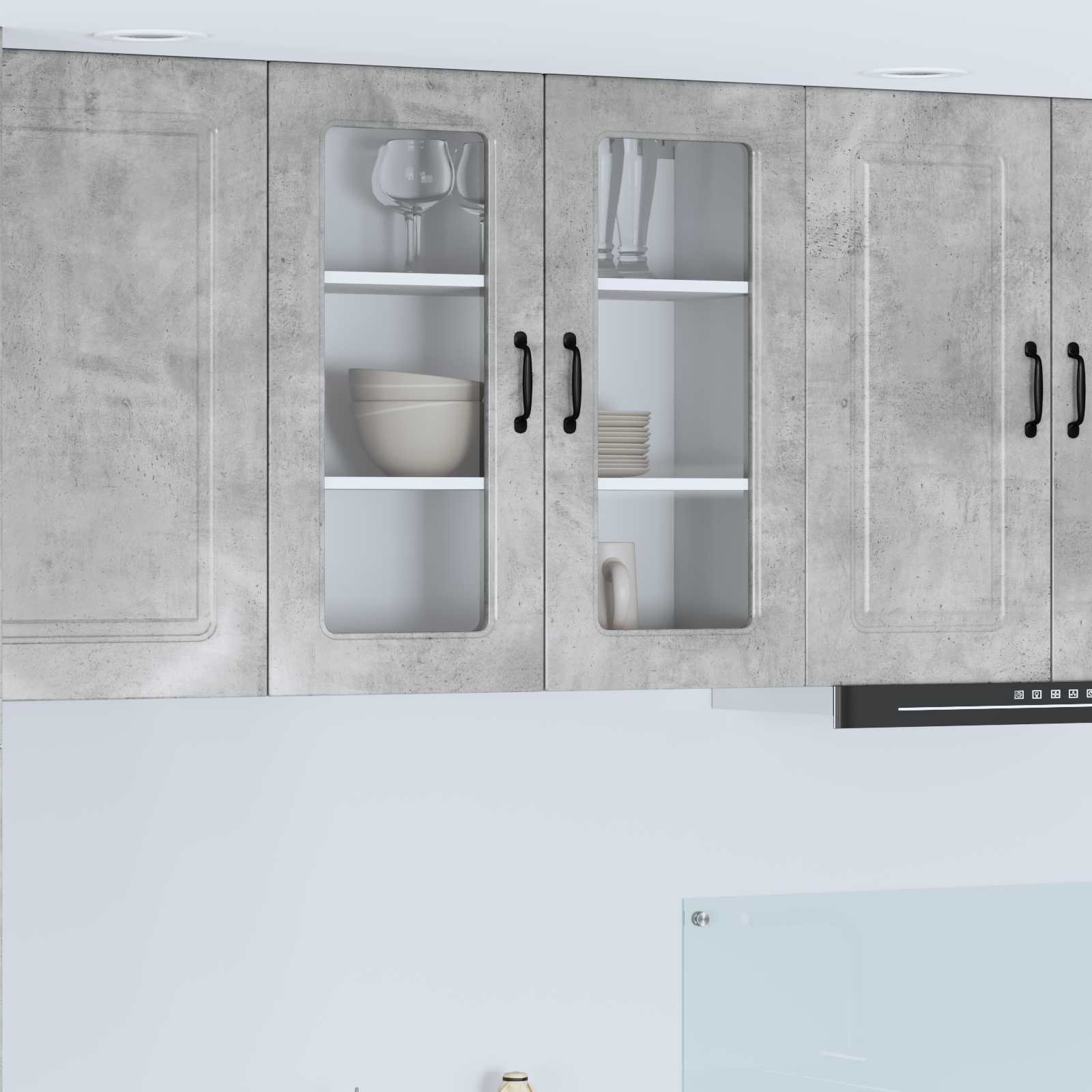 vidaXL Front do zmywarki Kalmar Betonowy szary 80 x 31 x 80 cm