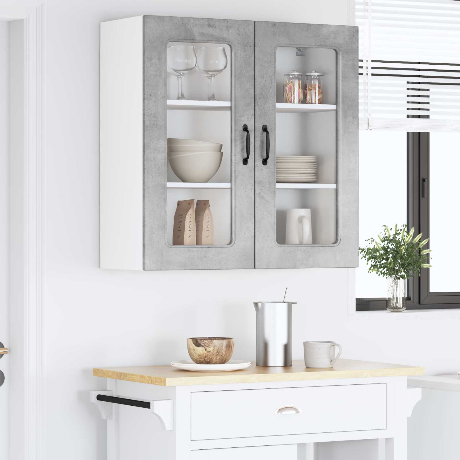 vidaXL Front do zmywarki Kalmar Betonowy szary 80 x 31 x 80 cm