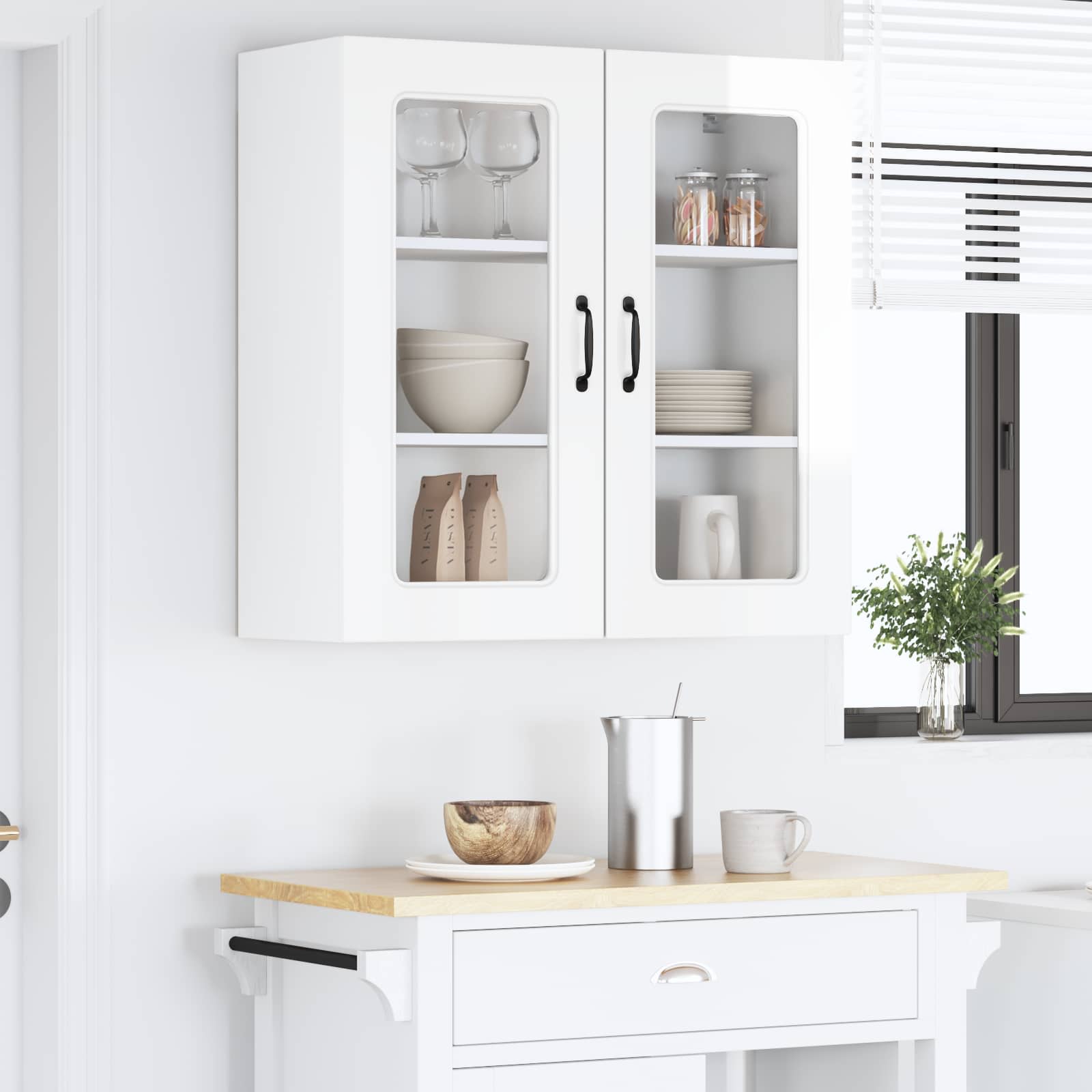 vidaXL Front do zmywarki Kalmar Wysoki połysk biały 80 x 31 x 80 cm