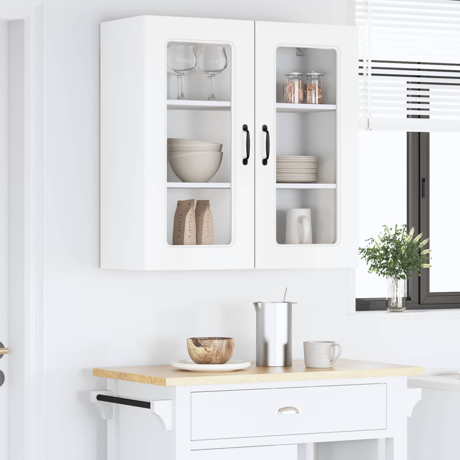 vidaXL Front do zmywarki Kalmar Wysoki połysk biały 80 x 31 x 80 cm