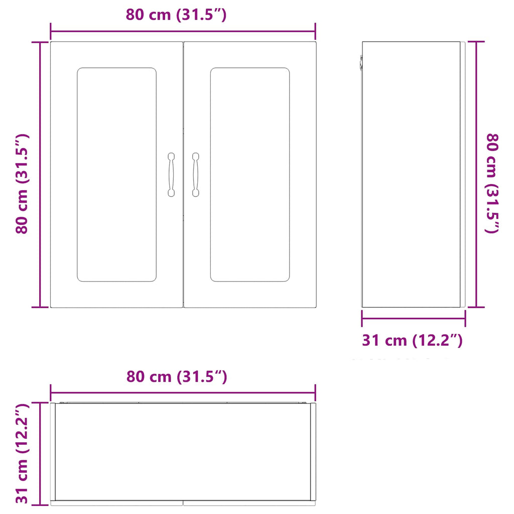 vidaXL Front do zmywarki Kalmar Dąb wędzony 80 x 31 x 80 cm