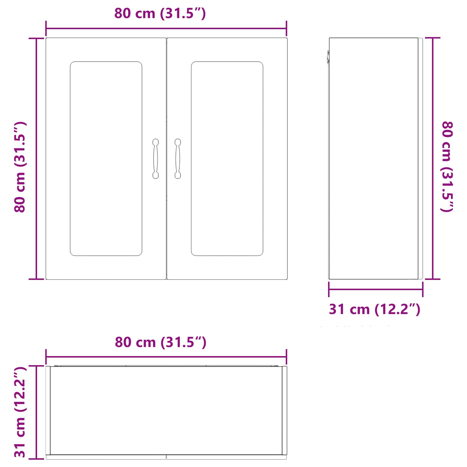 vidaXL Front do zmywarki Kalmar Dąb wędzony 80 x 31 x 80 cm