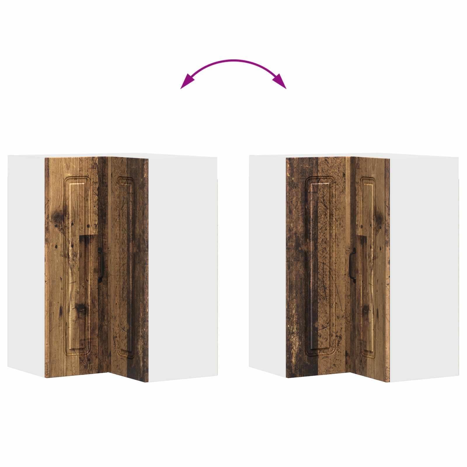 vidaXL Front do zmywarki Kalmar Stare drewno 57 x 57 x 80 cm