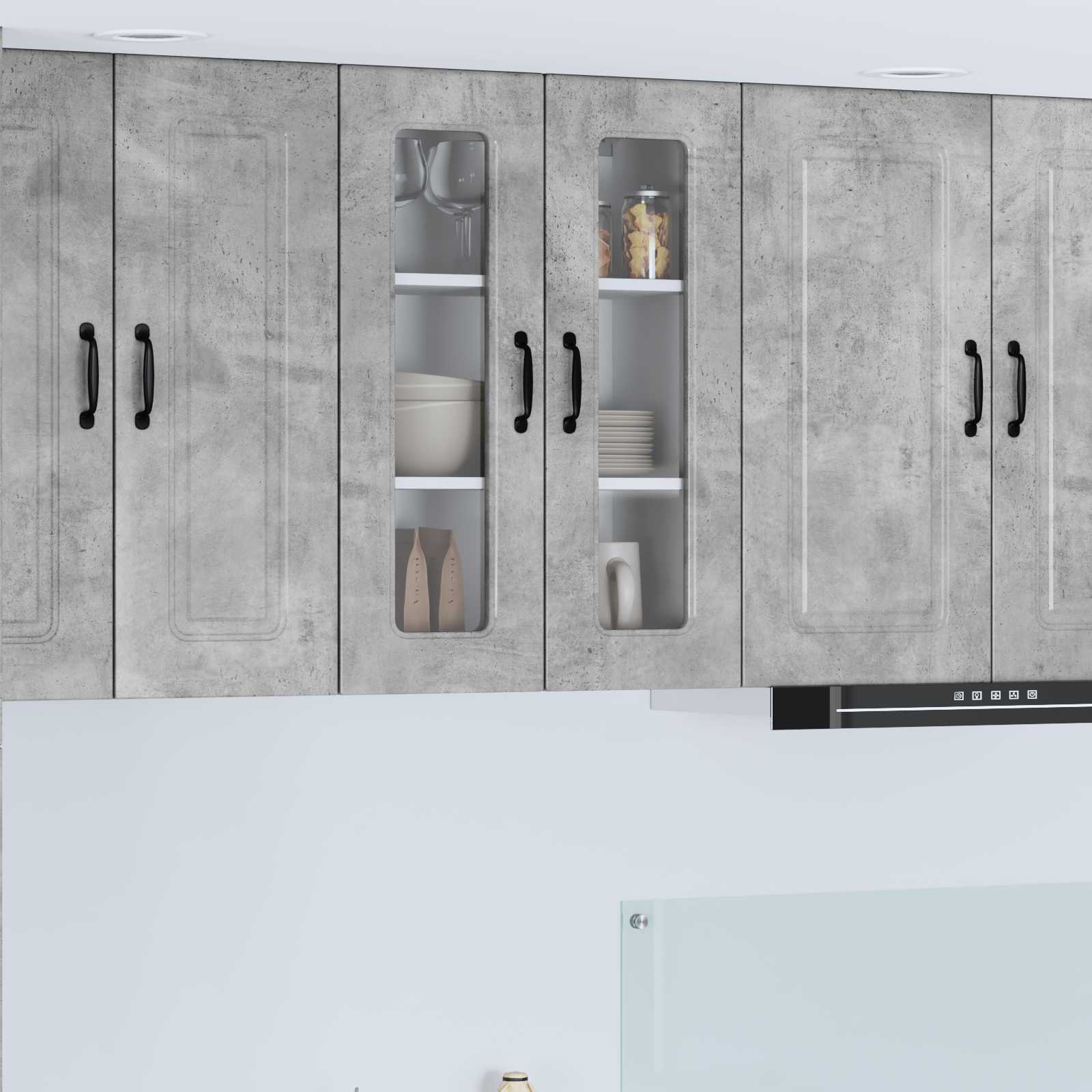 vidaXL Front do zmywarki Kalmar Betonowy szary 60 x 31 x 80 cm