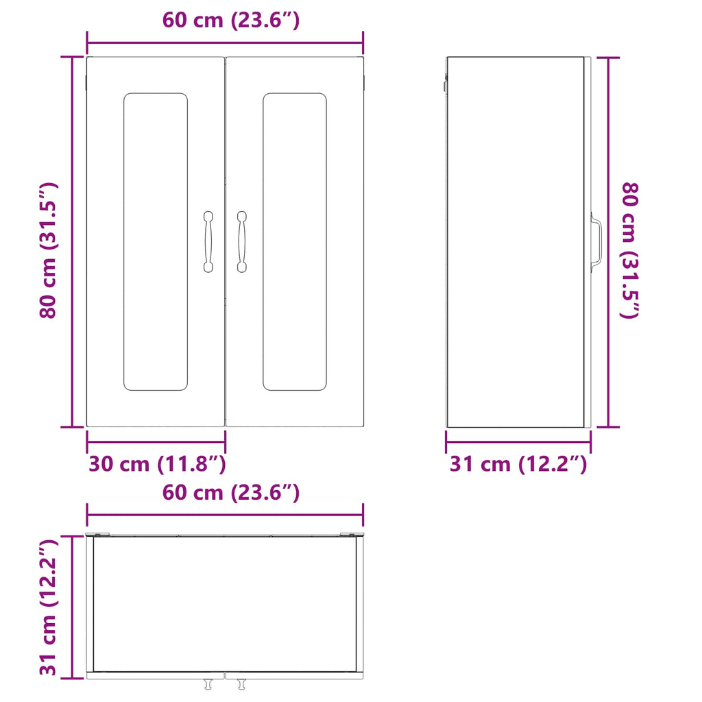 vidaXL Front do zmywarki Kalmar Stare drewno 60 x 31 x 80 cm