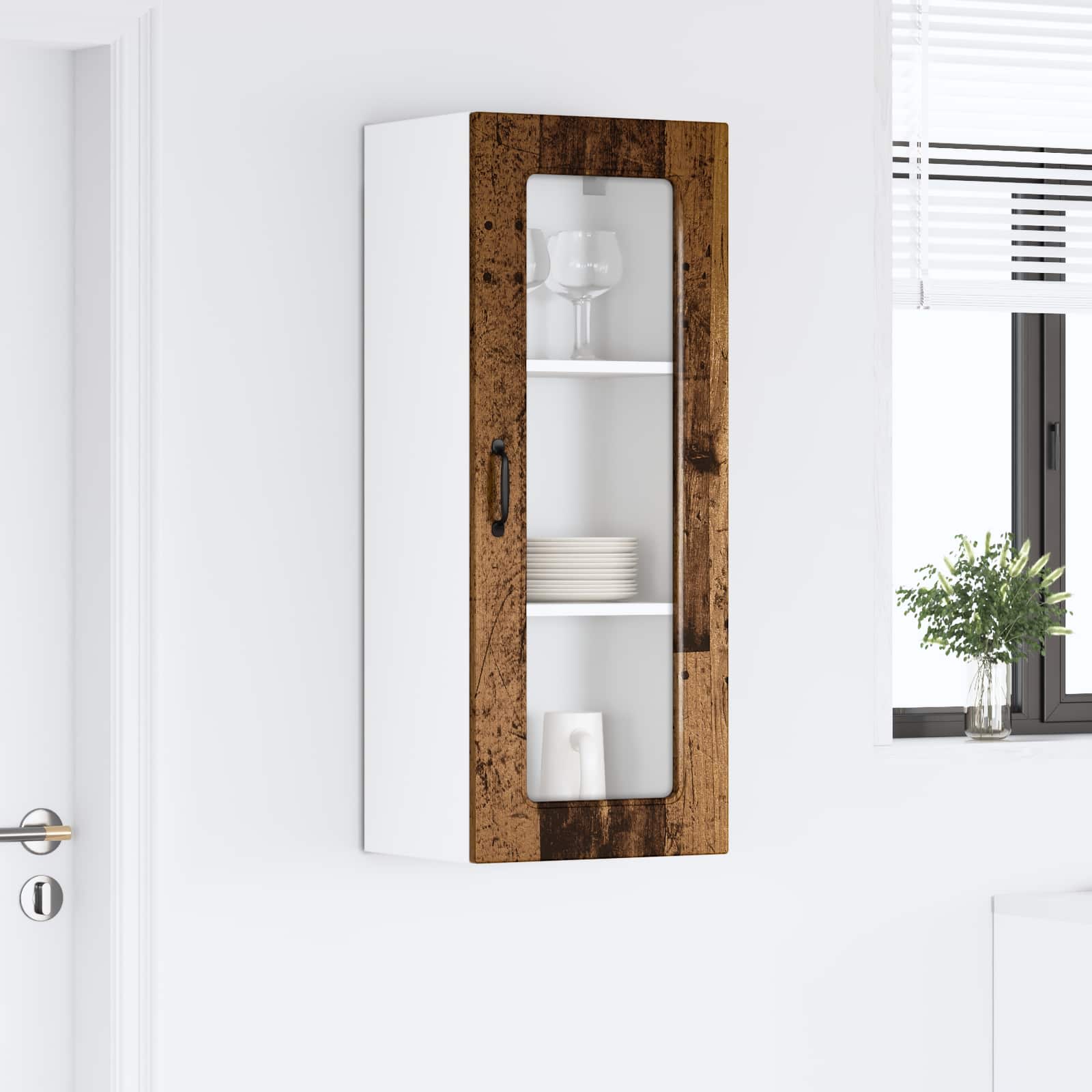 vidaXL Front do zmywarki Kalmar Stare drewno 40 x 31 x 100 cm