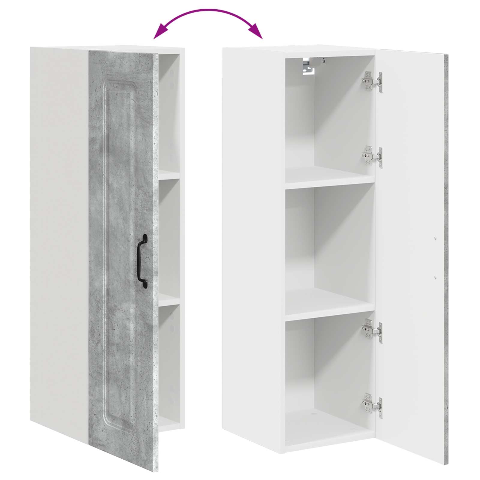 vidaXL Front do zmywarki Kalmar Betonowy szary 30 x 31 x 100 cm