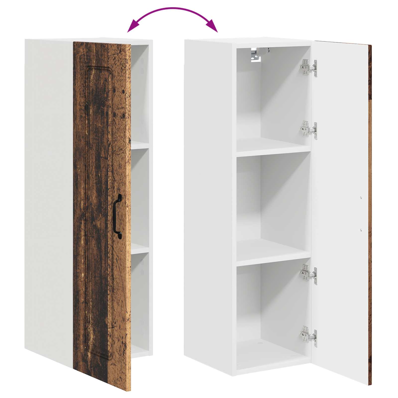 vidaXL Front do zmywarki Kalmar Stare drewno 30 x 31 x 100 cm