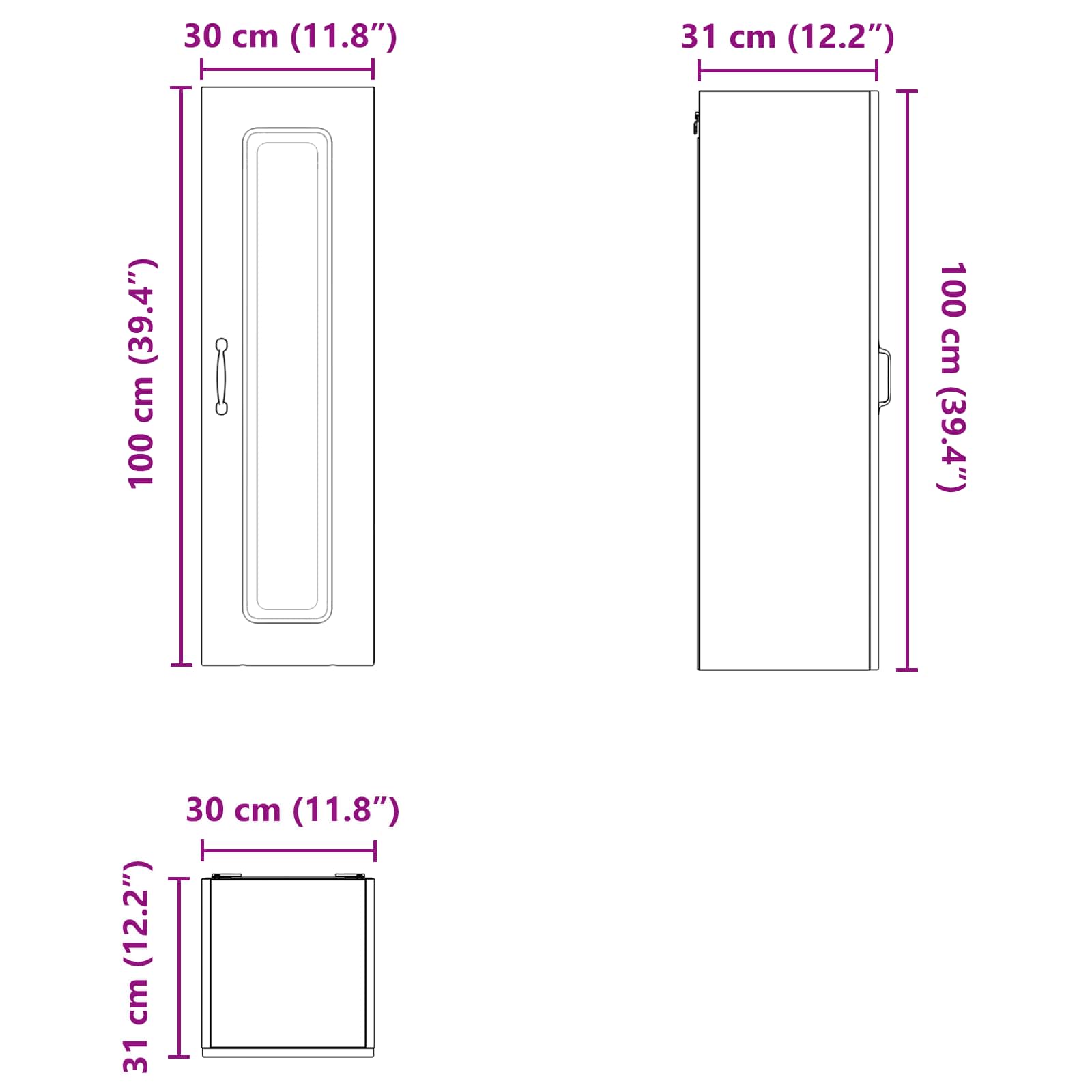 vidaXL Front do zmywarki Kalmar Stare drewno 30 x 31 x 100 cm