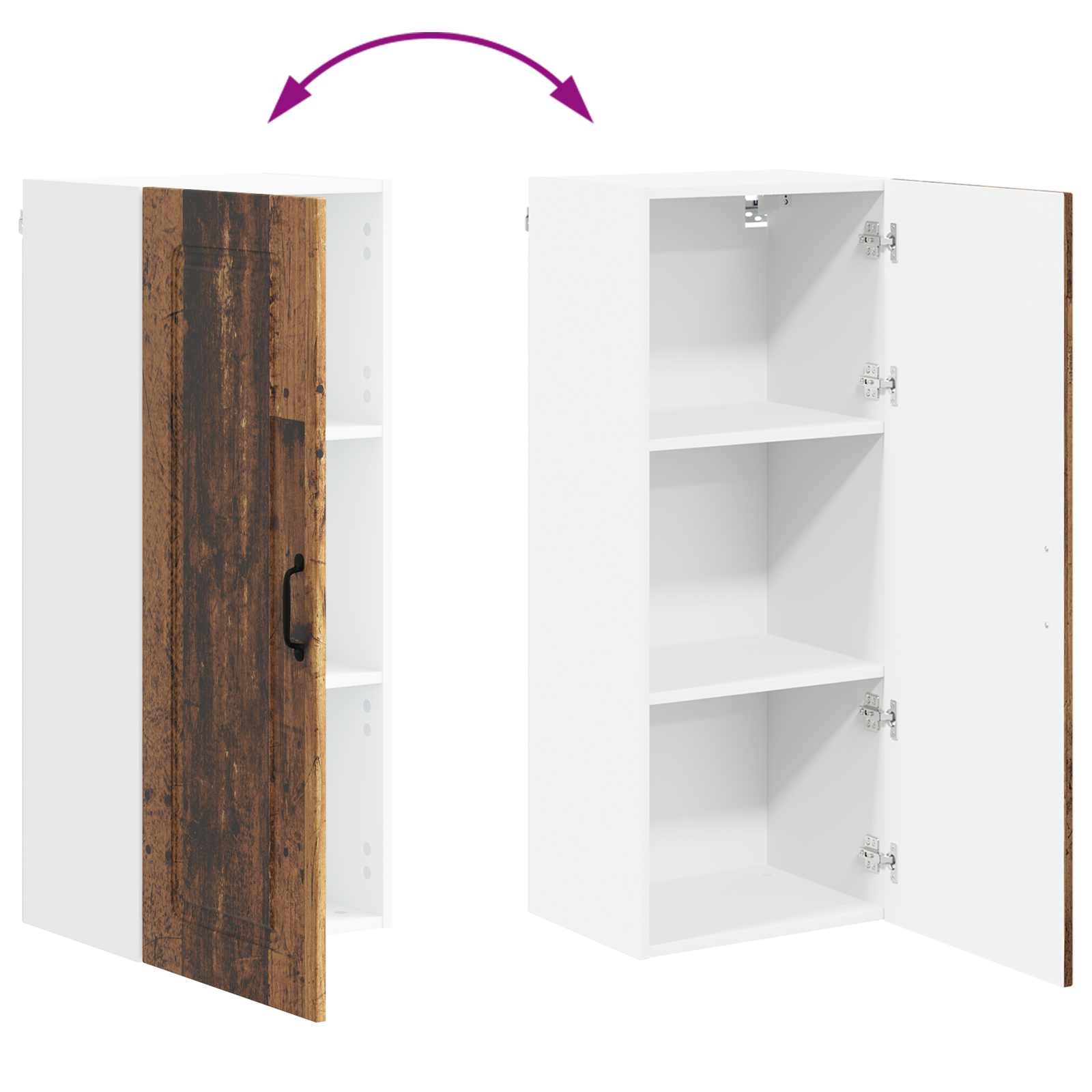 vidaXL Front do zmywarki Kalmar Stare drewno 40 x 31 x 100 cm