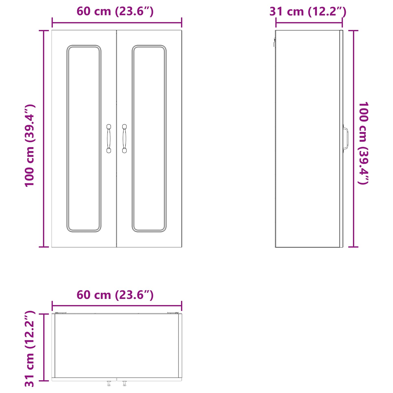 vidaXL Front do zmywarki Kalmar Stare drewno 60 x 31 x 100 cm
