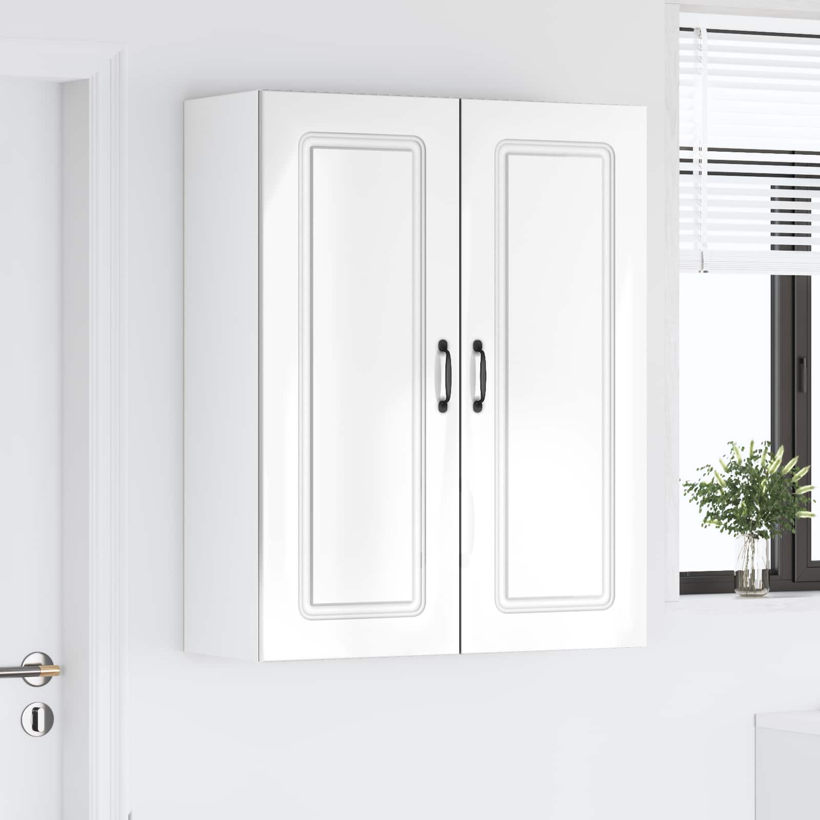 vidaXL Front do zmywarki Kalmar Wysoki połysk biały 80 x 31 x 100 cm
