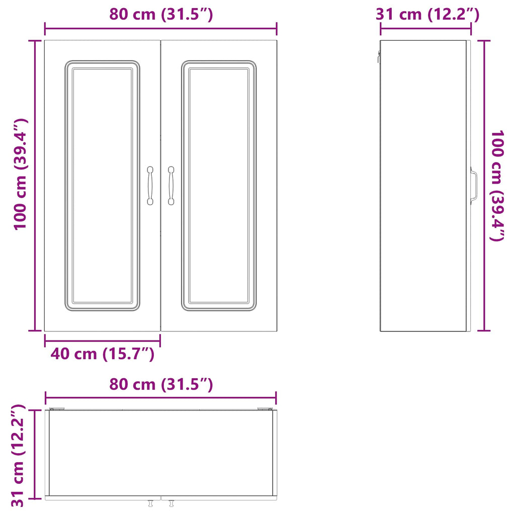 vidaXL Front do zmywarki Kalmar Stare drewno 80 x 31 x 100 cm