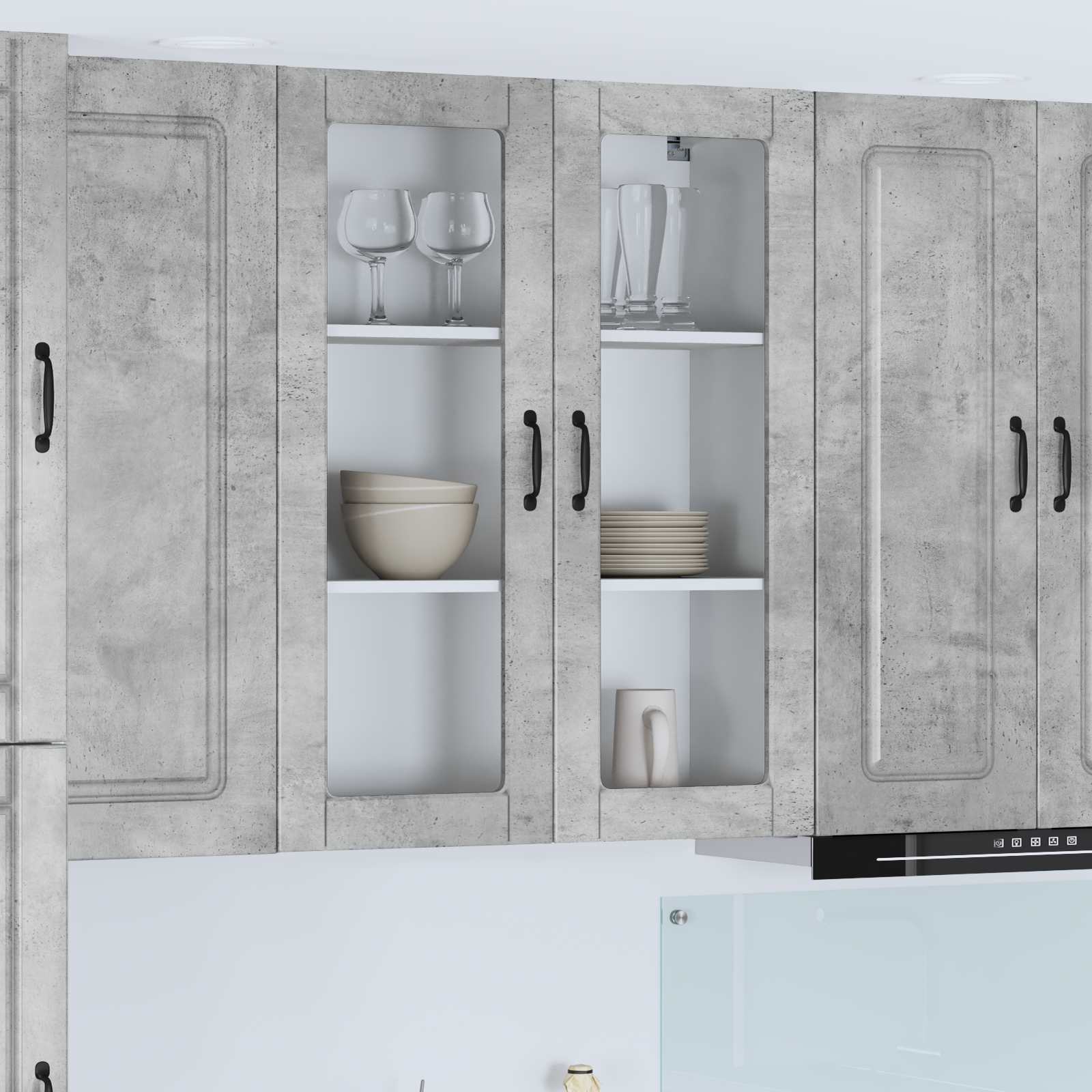 vidaXL Front do zmywarki Kalmar Betonowy szary 80 x 31 x 100 cm