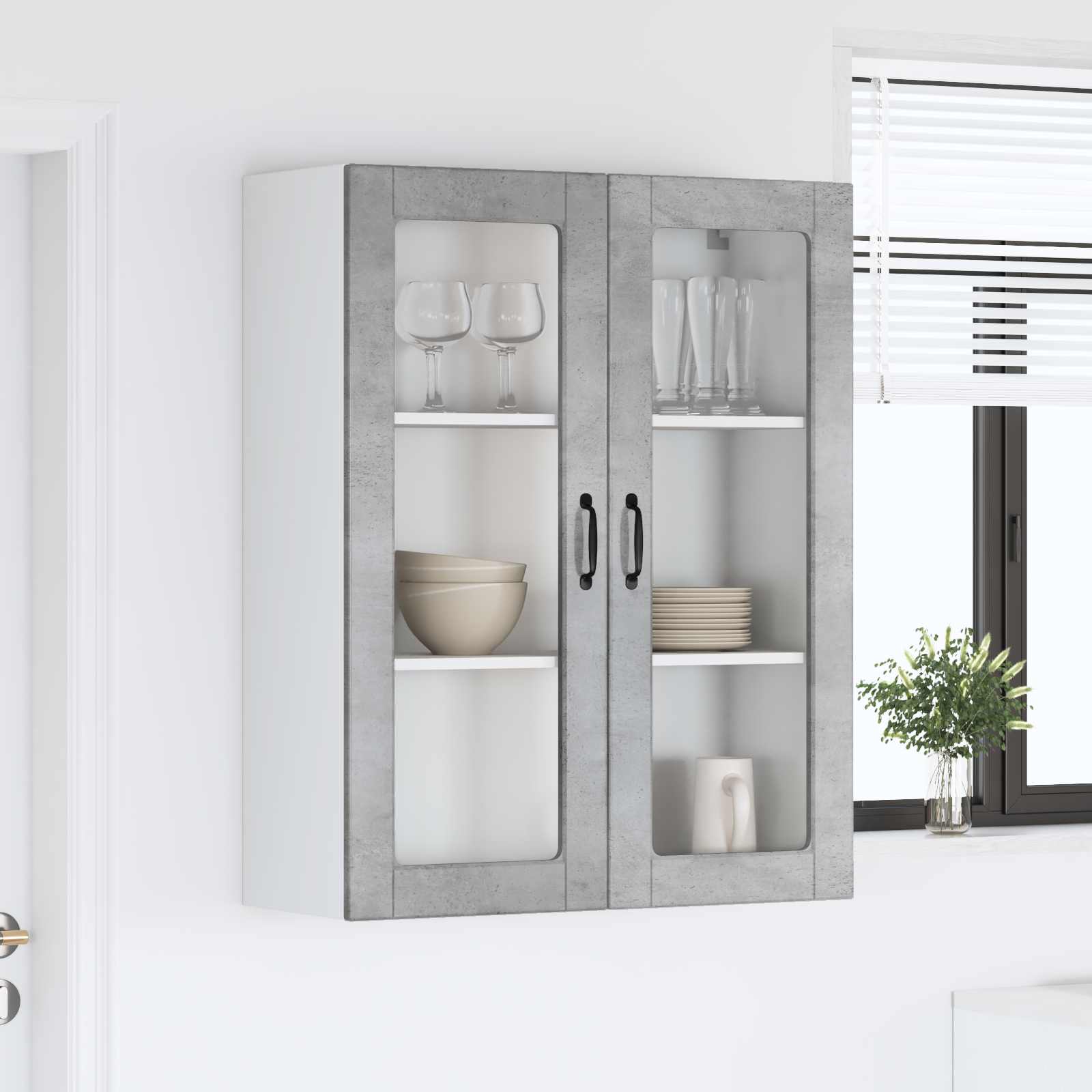 vidaXL Front do zmywarki Kalmar Betonowy szary 80 x 31 x 100 cm