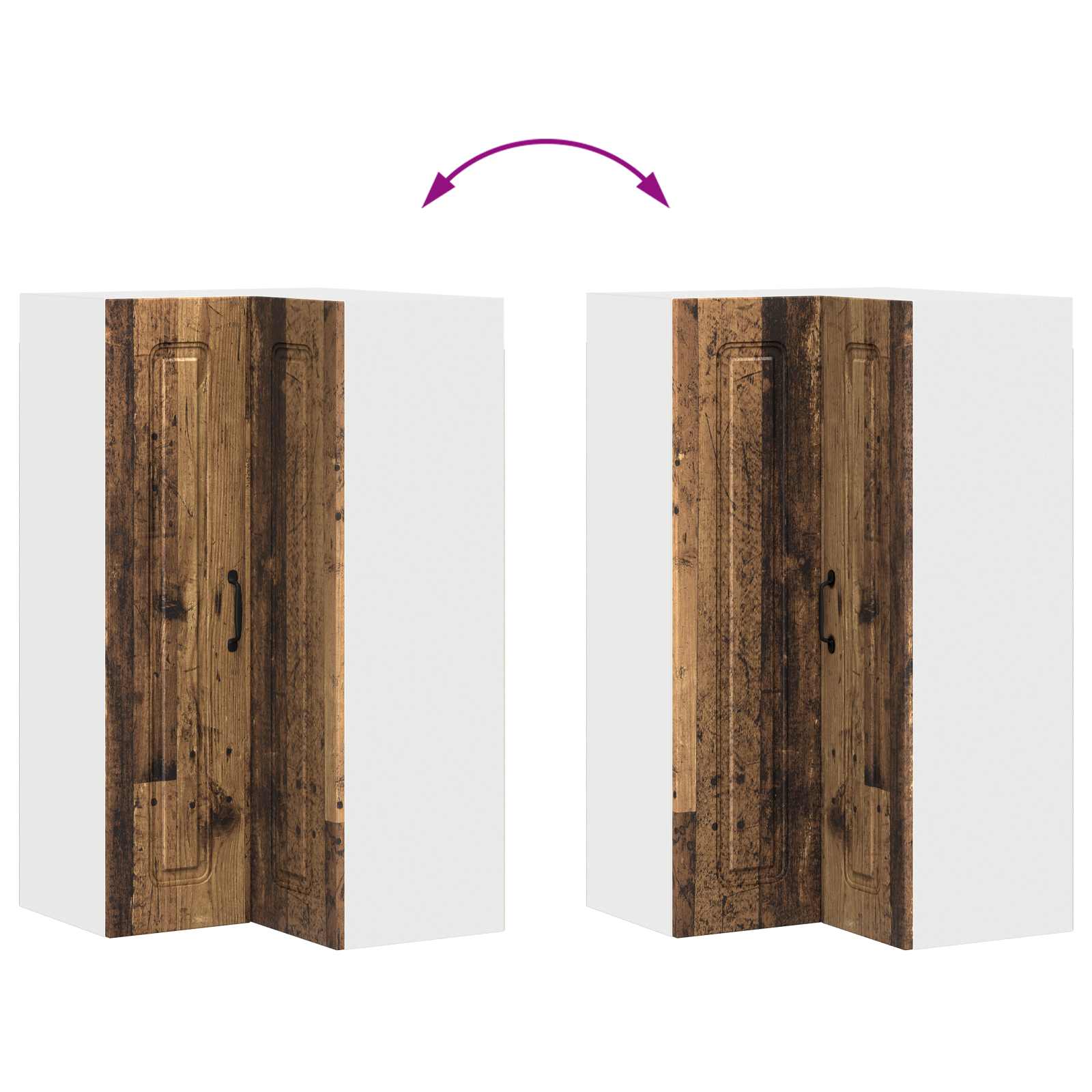 vidaXL Front do zmywarki Kalmar Stare drewno 57 x 57 x 100 cm