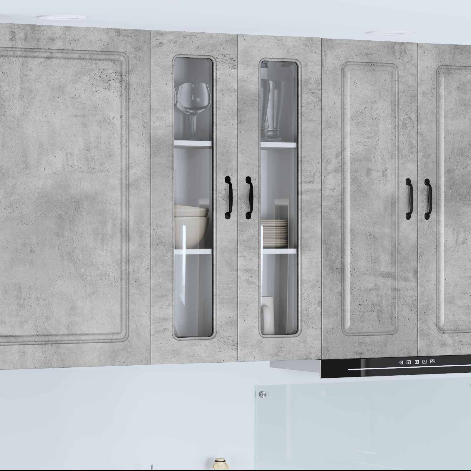 vidaXL Front do zmywarki Kalmar Betonowy szary 60 x 31 x 100 cm