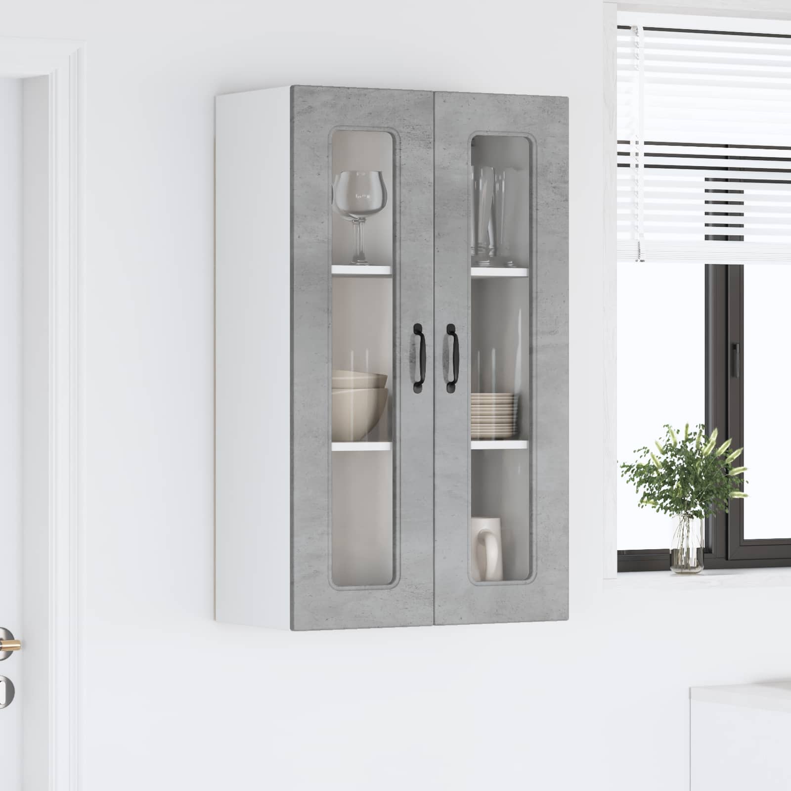 vidaXL Front do zmywarki Kalmar Betonowy szary 60 x 31 x 100 cm