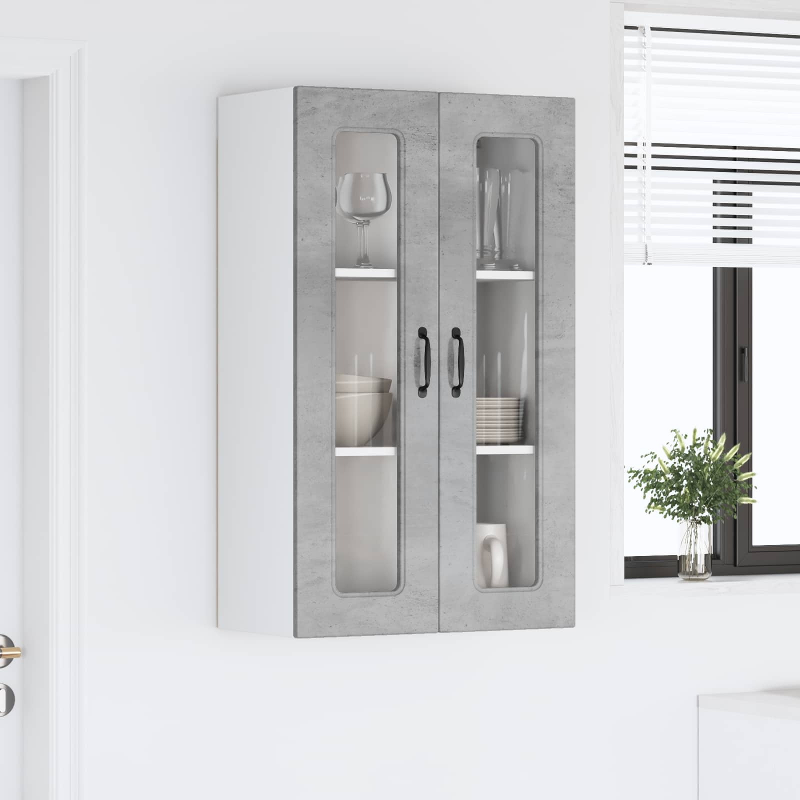 vidaXL Front do zmywarki Kalmar Betonowy szary 60 x 31 x 100 cm