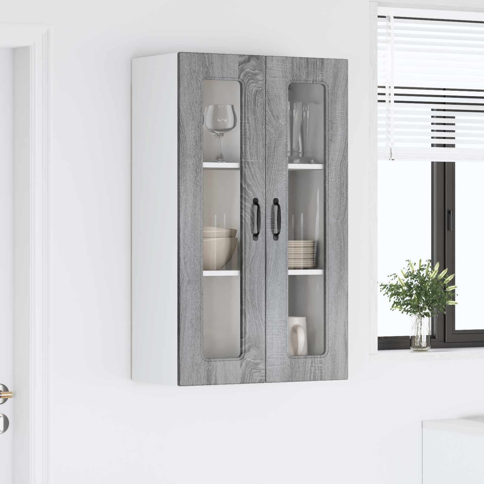 vidaXL Front do zmywarki Kalmar Szary Sonoma 60 x 31 x 100 cm