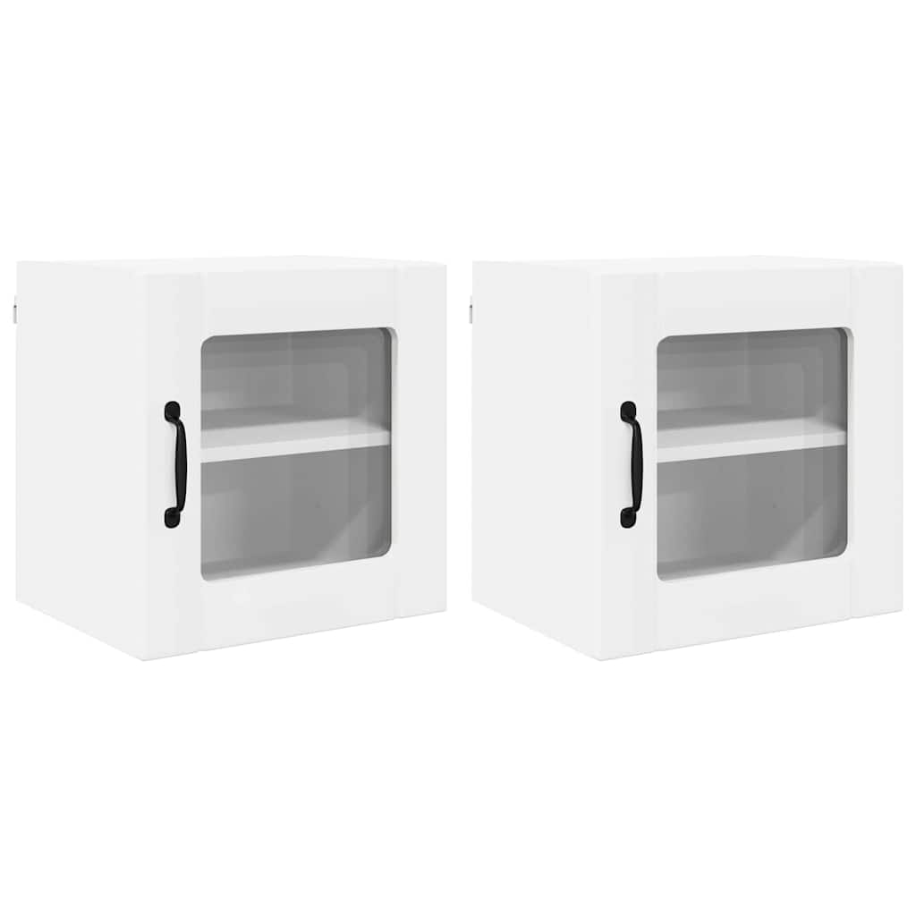 vidaXL Szafka szklana na ścianę LUCCA 2 pcs Biały 40 x 31 x 40 cm