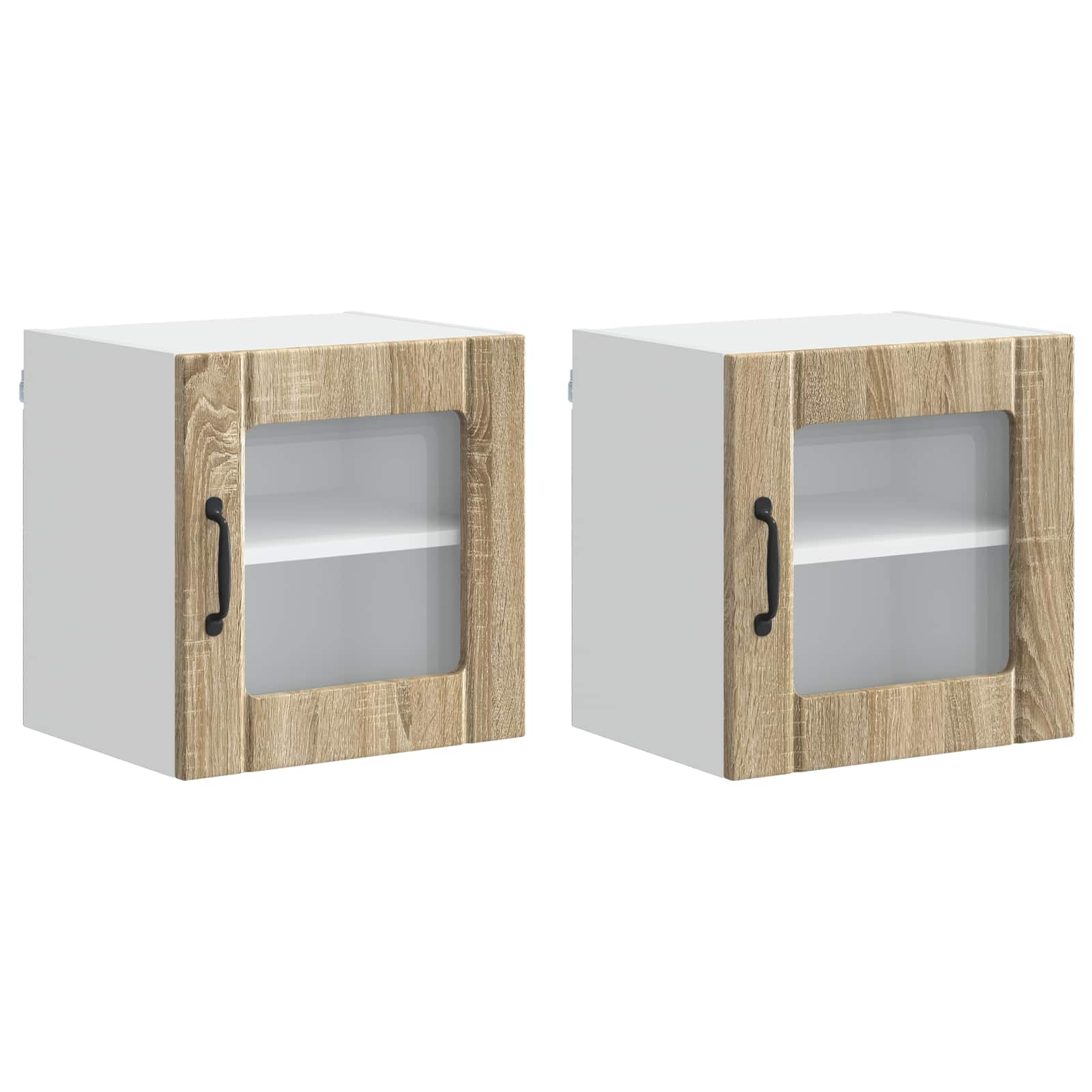 vidaXL Szafka szklana na ścianę LUCCA 2 pcs dąb Sonoma 40 x 31 x 40 cm