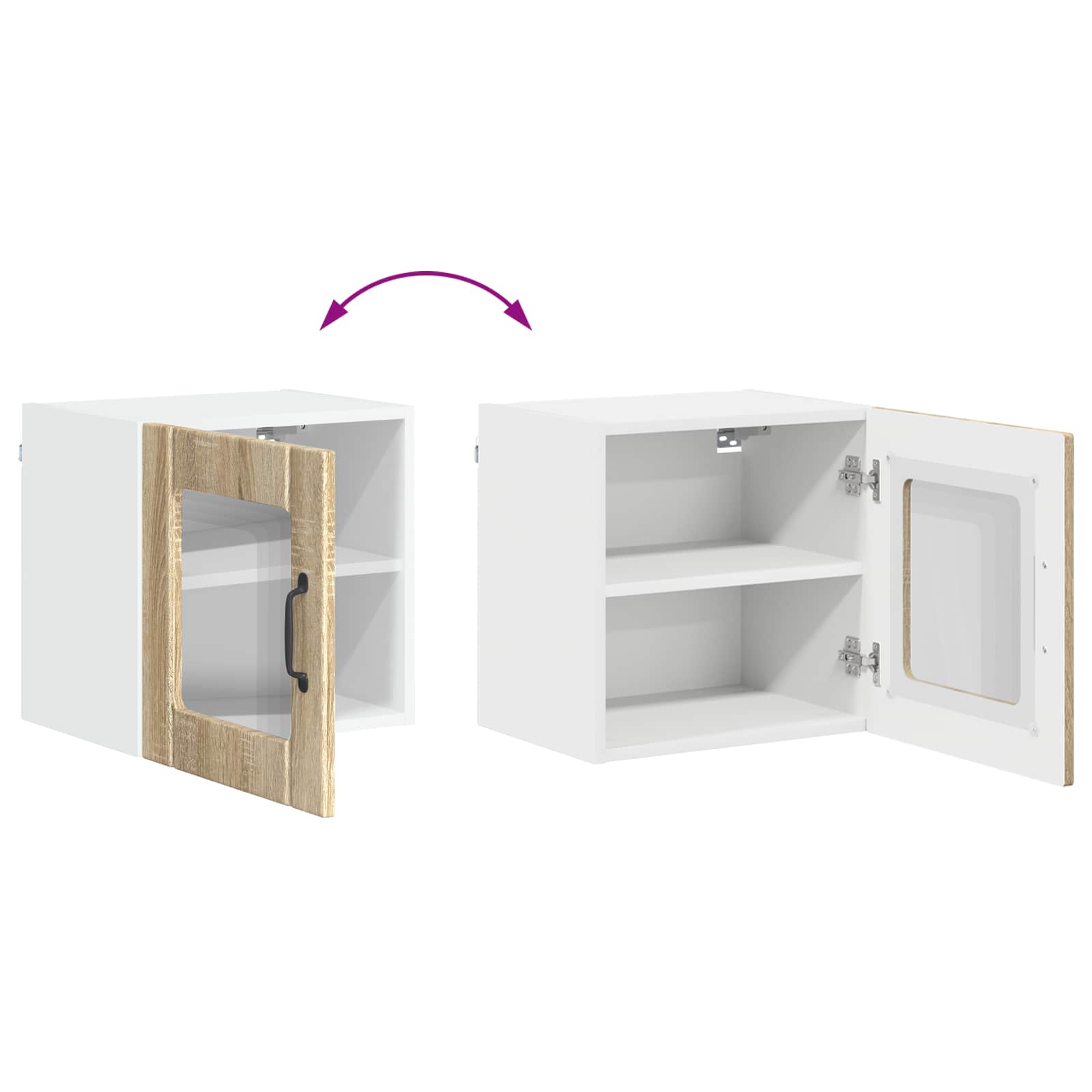 vidaXL Szafka szklana na ścianę LUCCA 2 pcs dąb Sonoma 40 x 31 x 40 cm