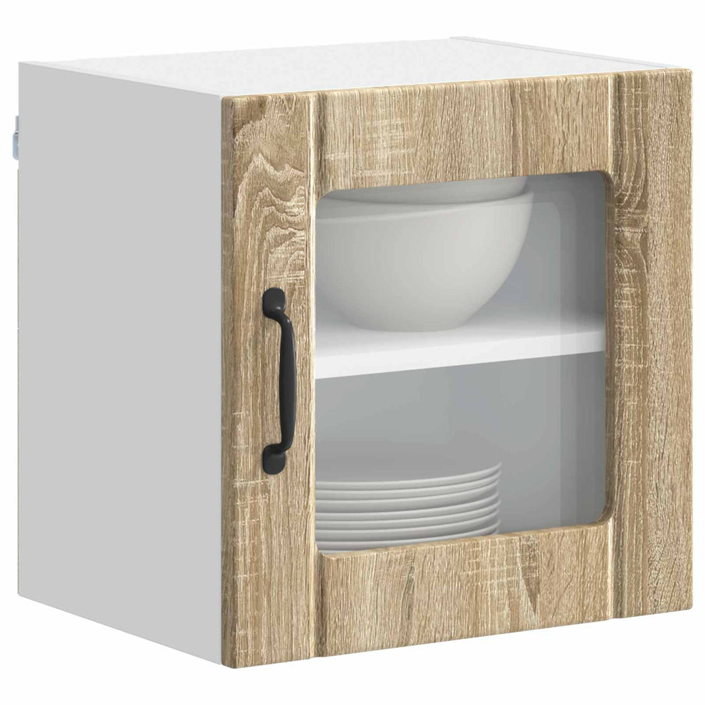 vidaXL Szafka szklana na ścianę LUCCA 2 pcs dąb Sonoma 40 x 31 x 40 cm