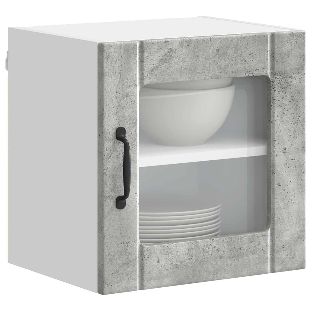 vidaXL Szafka szklana na ścianę LUCCA Betonowy szary 40 x 31 x 40 cm