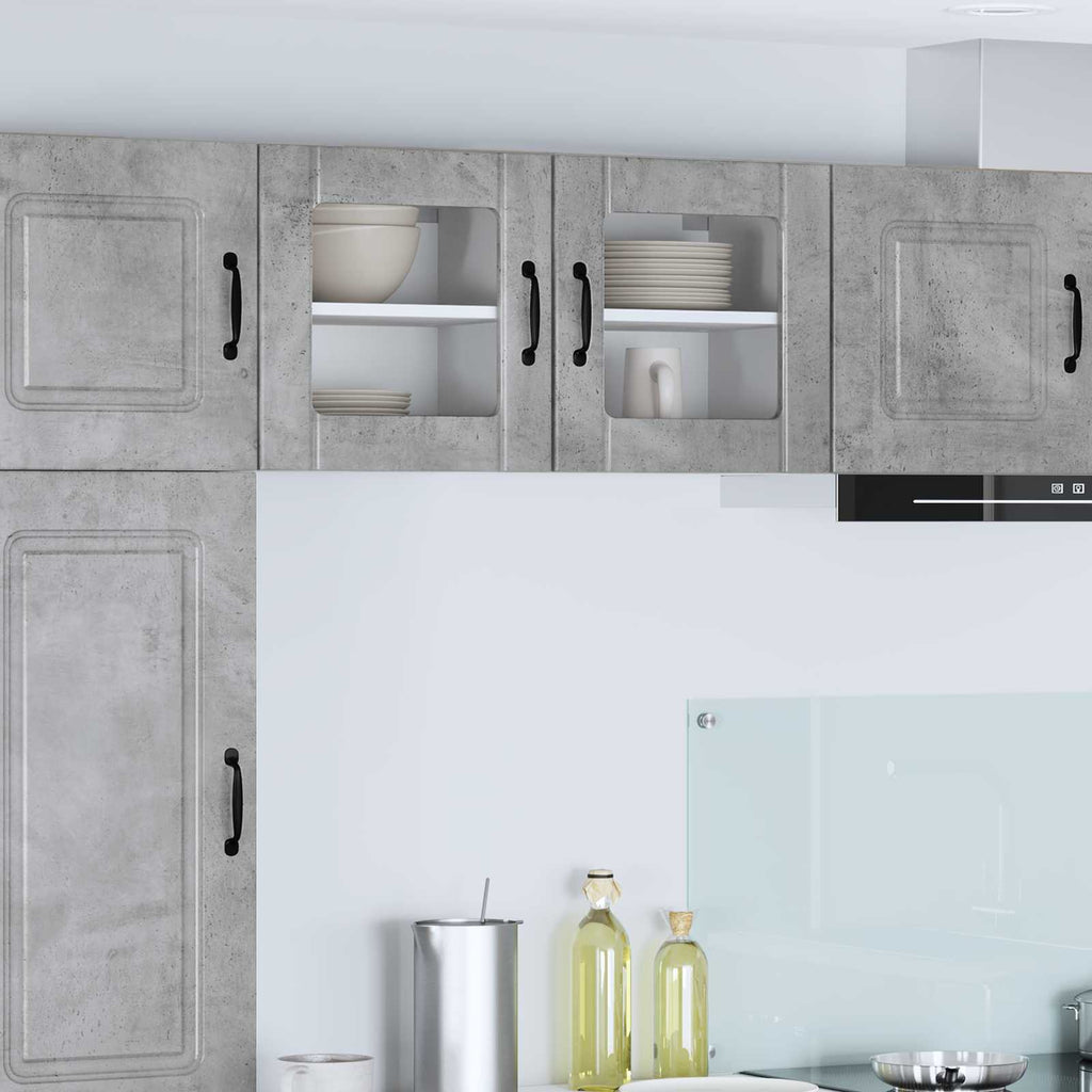 vidaXL Szafka szklana na ścianę LUCCA 2 pcs Betonowy szary