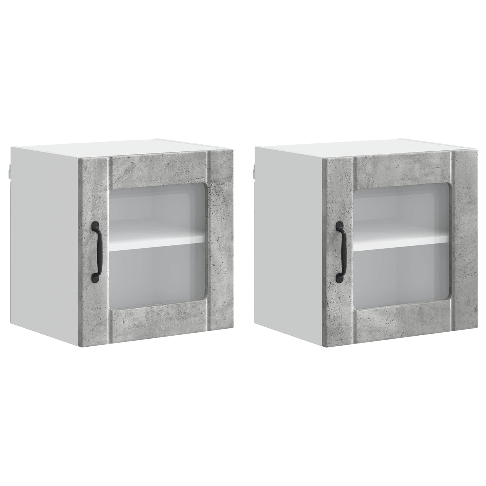 vidaXL Szafka szklana na ścianę LUCCA 2 pcs Betonowy szary