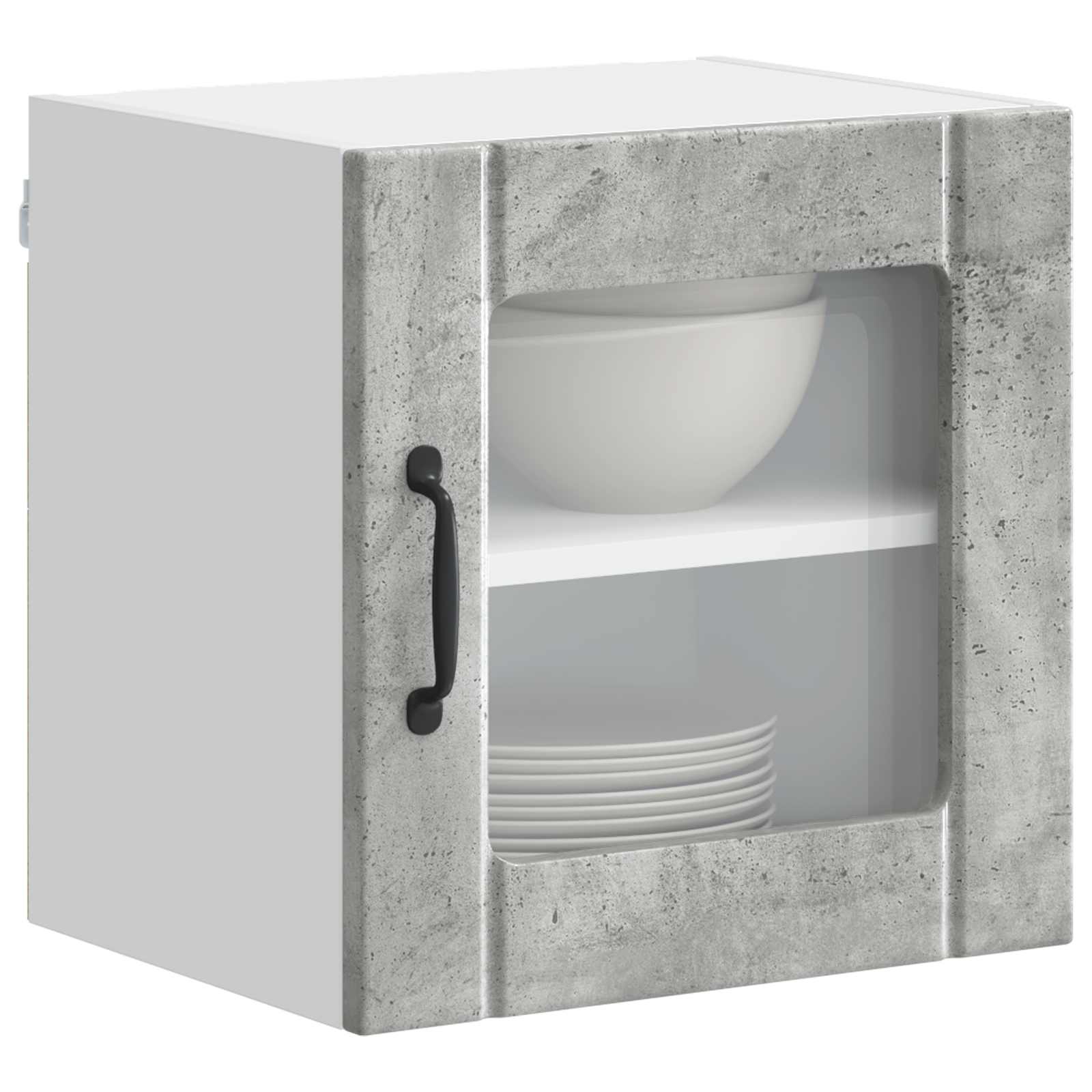 vidaXL Szafka szklana na ścianę LUCCA 2 pcs Betonowy szary