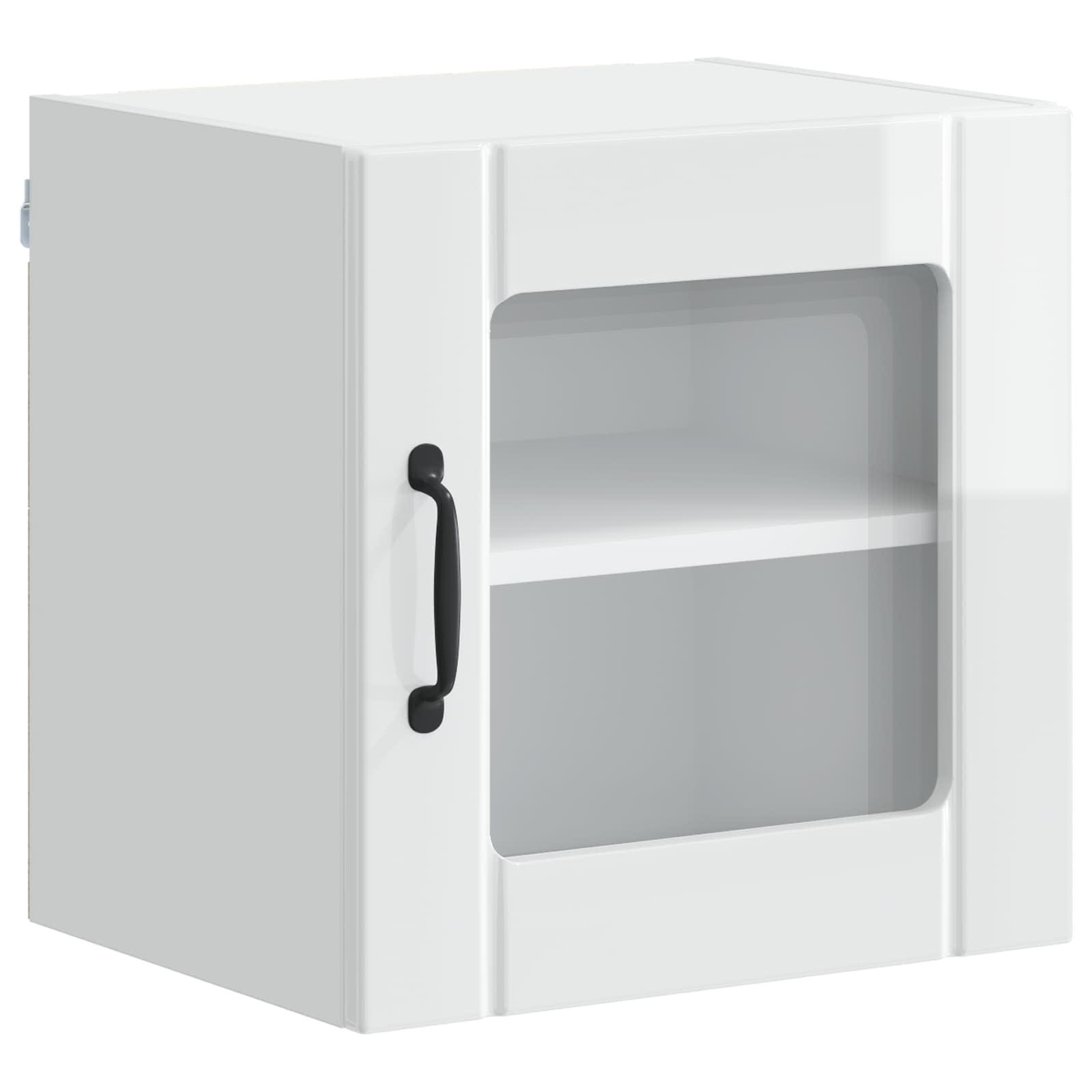 vidaXL Szafka szklana na ścianę LUCCA 2 pcs Biały wysoki połysk