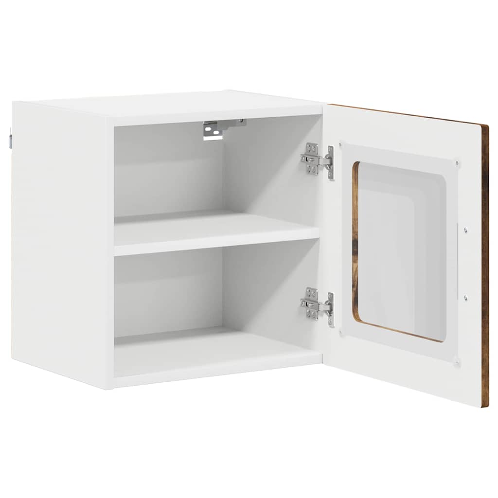vidaXL Szafka szklana na ścianę LUCCA 2 pcs Dąb wędzony