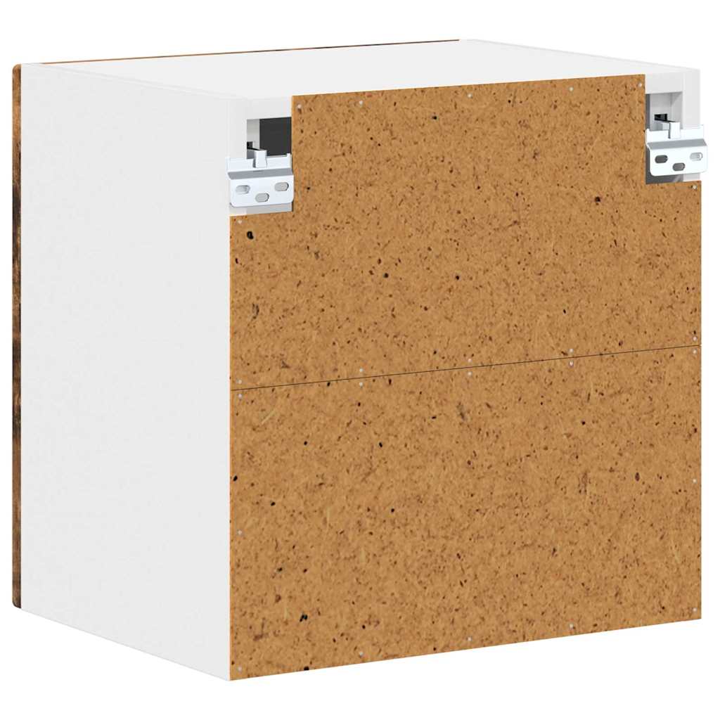 vidaXL Szafka szklana na ścianę LUCCA 2 pcs Dąb wędzony
