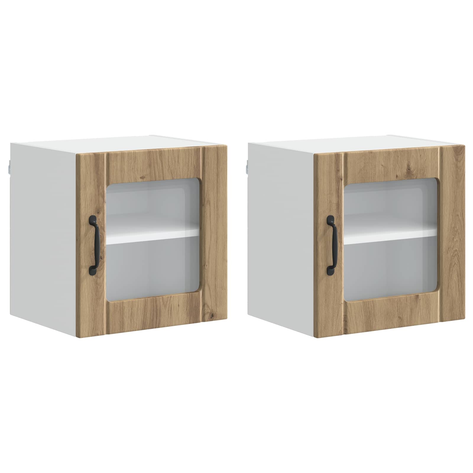 vidaXL Szafka szklana na ścianę LUCCA 2 pcs Dąb artisan