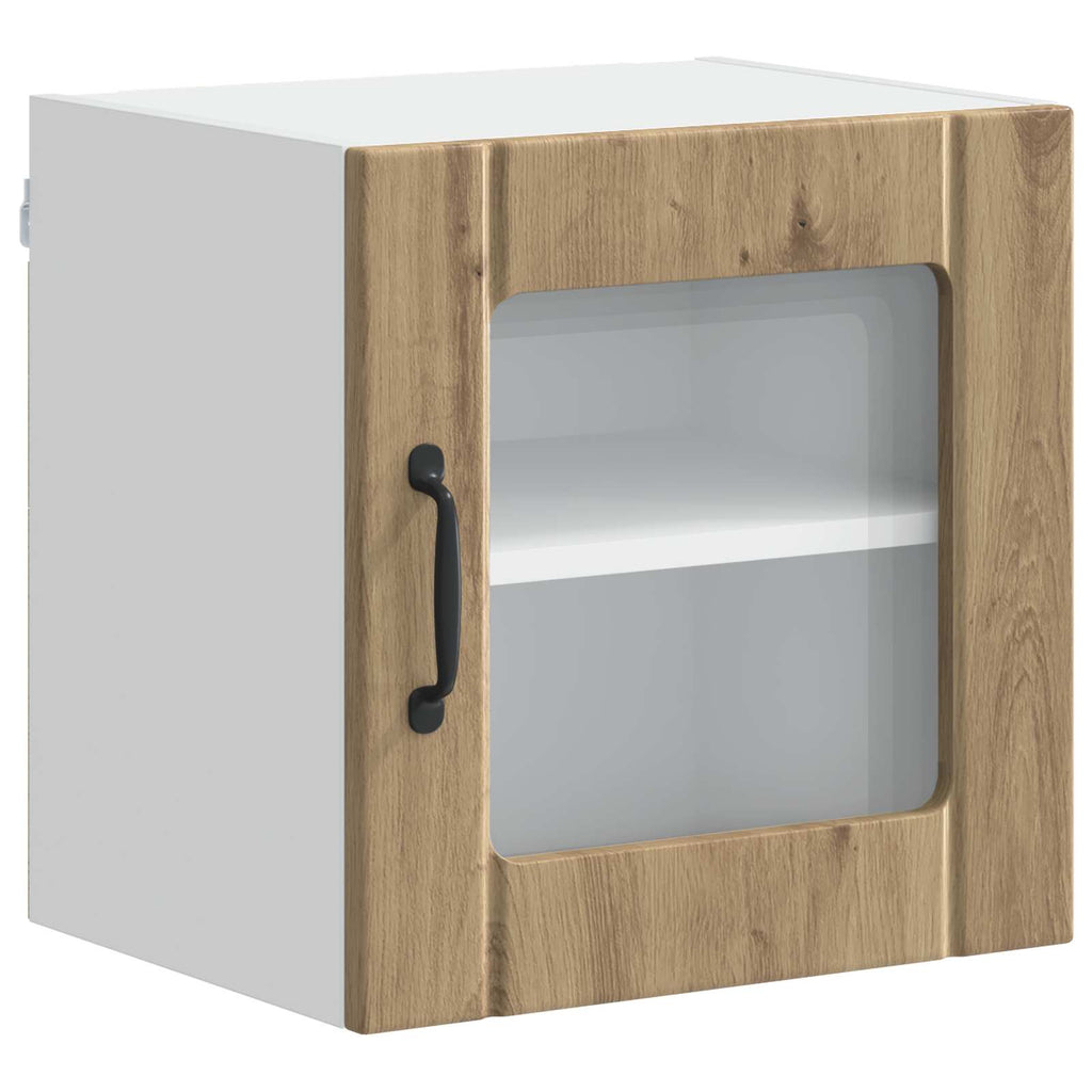 vidaXL Szafka szklana na ścianę LUCCA 2 pcs Dąb artisan